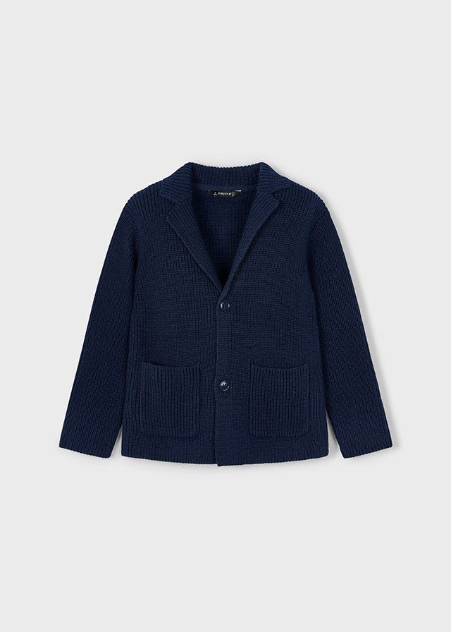 CARDIGAN IN FIILATO CALDO MILLE RIGHE BLU - Noi da piccoli