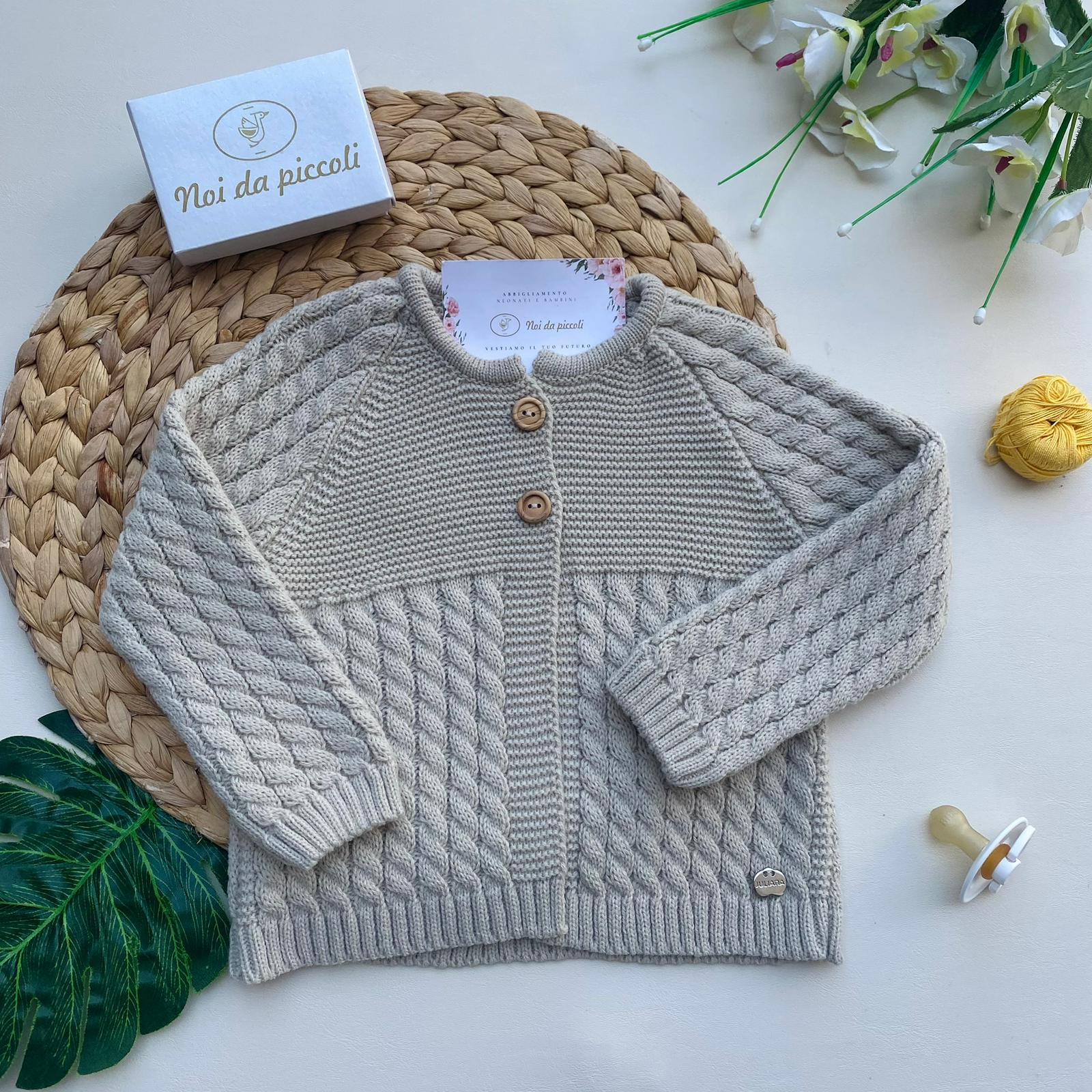 CARDIGAN LUNGO FILATO CALDO SABBIA - Noi da piccoli