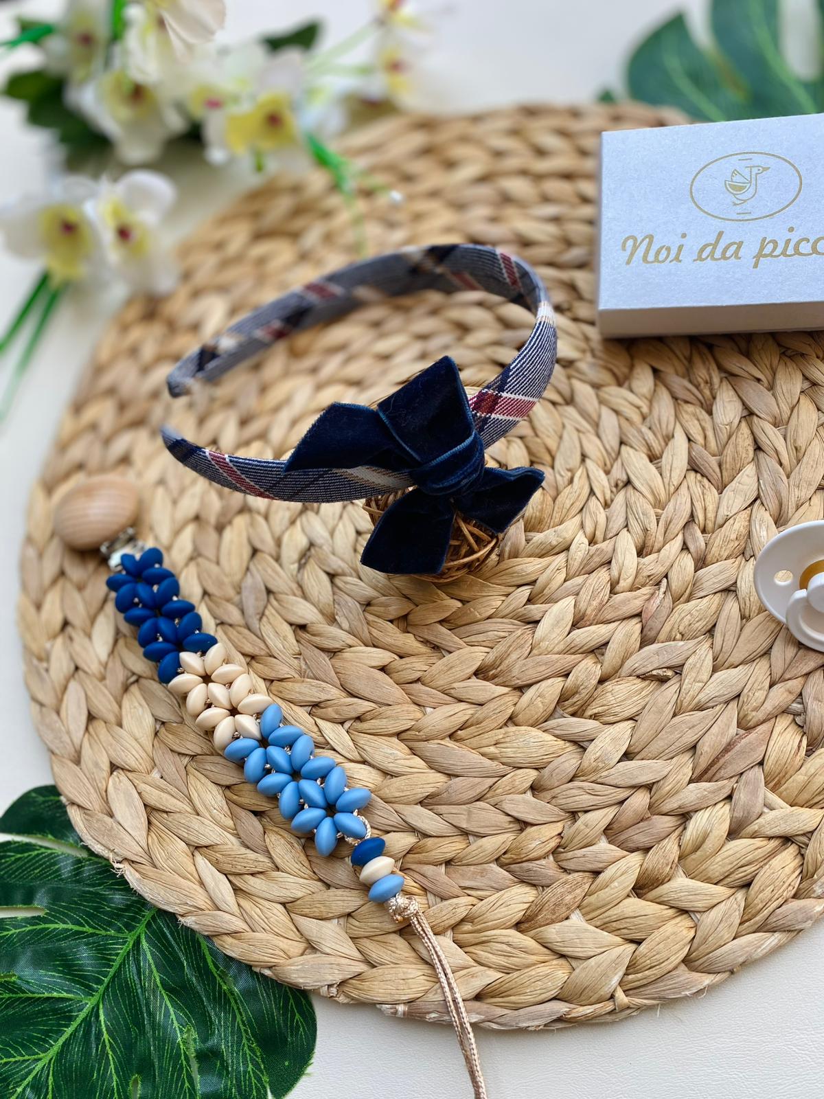 CERCHIETTO CON FIOCCHETTO BLU MARINO - Noi da piccoli