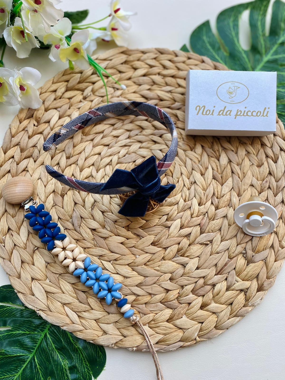 CERCHIETTO CON FIOCCHETTO BLU MARINO - Noi da piccoli