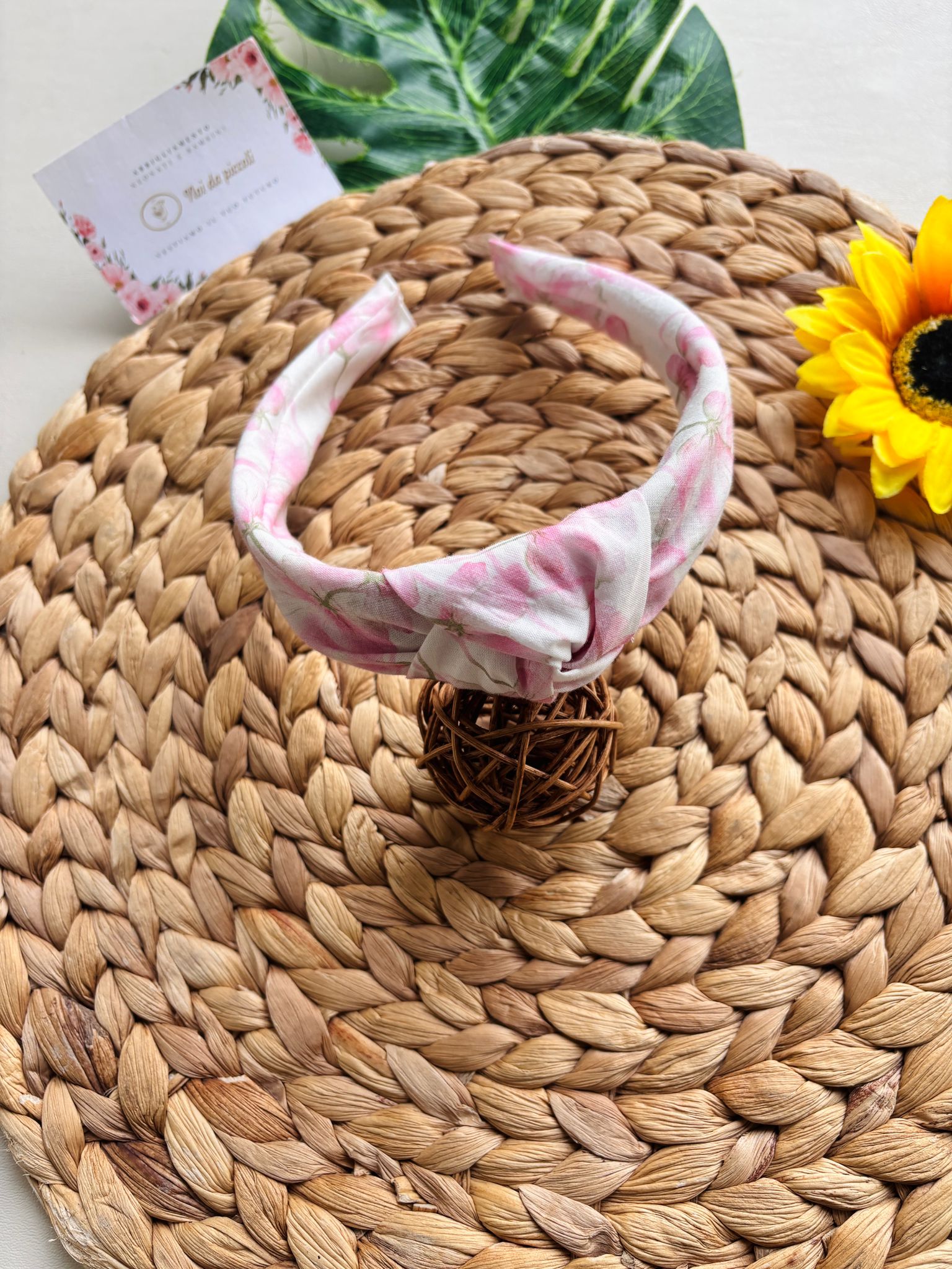 CERCHIETTO CON FIORELLINI ROSA - Noi da piccoli