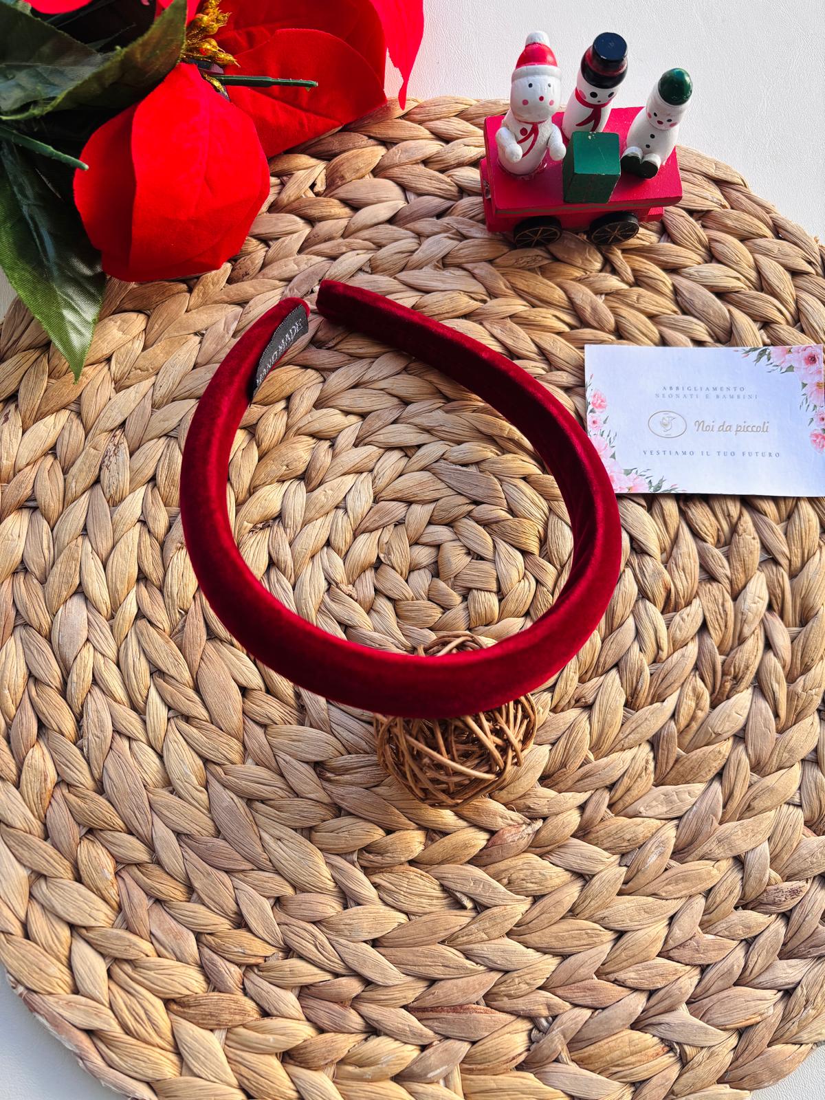 CERCHIETTO VELLUTO ROSSO - Noi da piccoli