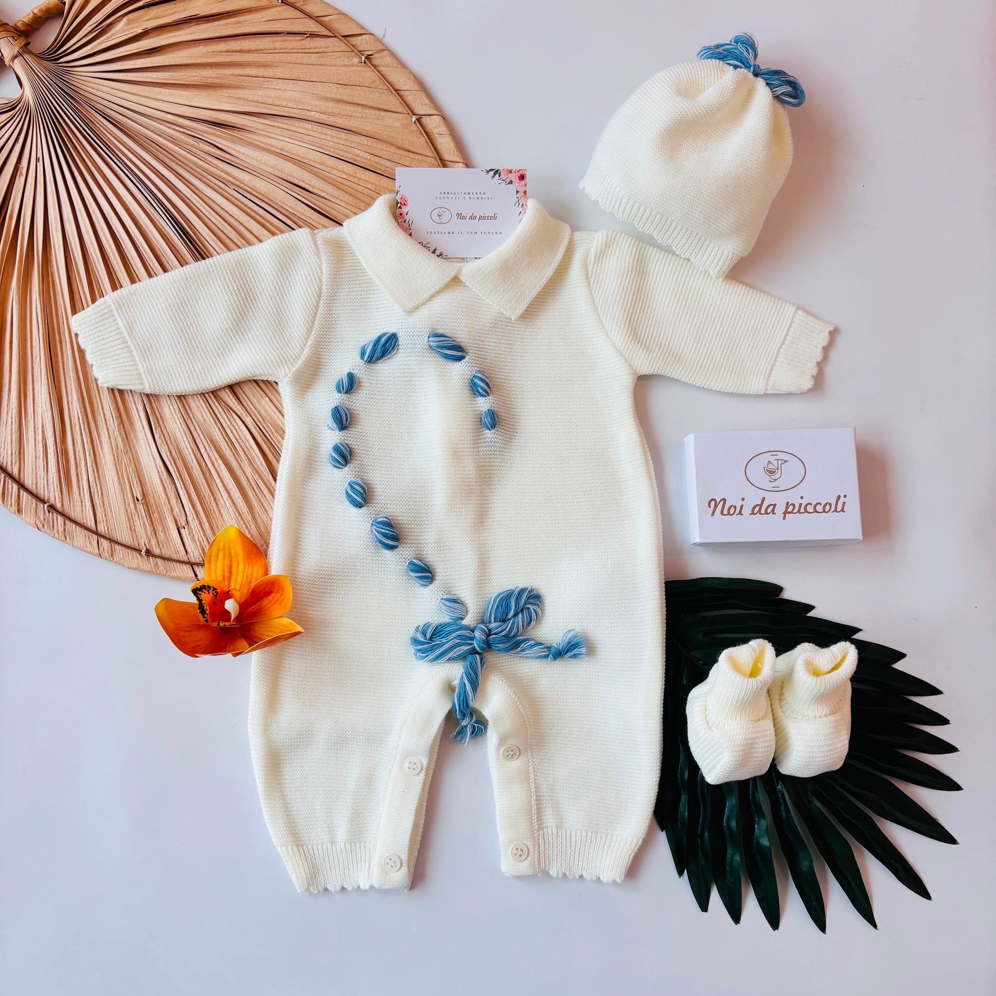 TUTINA CON PARURE FILATO CALDO LEGAME MATERNITY PANNA AVION