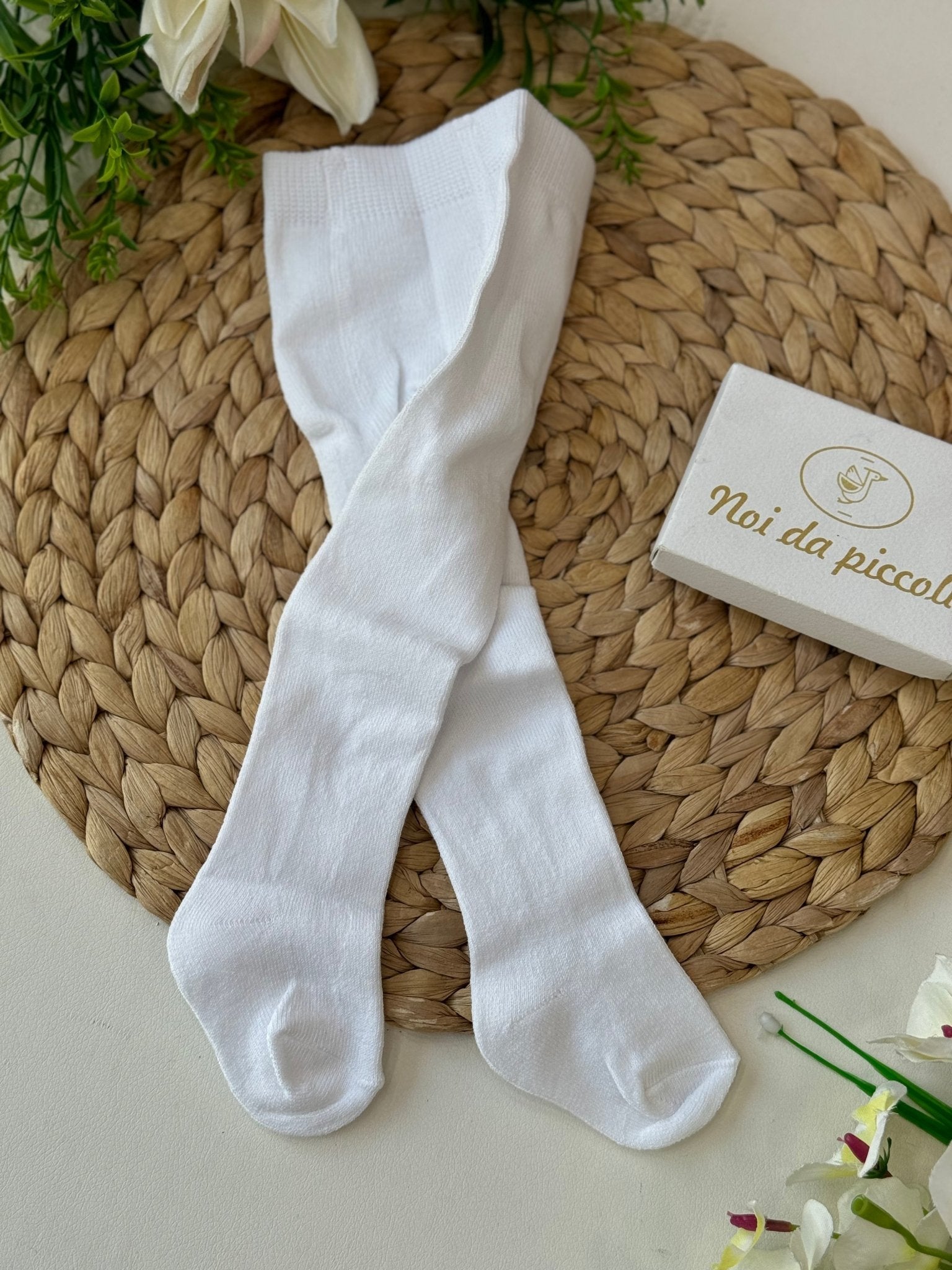 COLLANT CALDO COTONE LISCIO BIANCO - Noi da piccoli