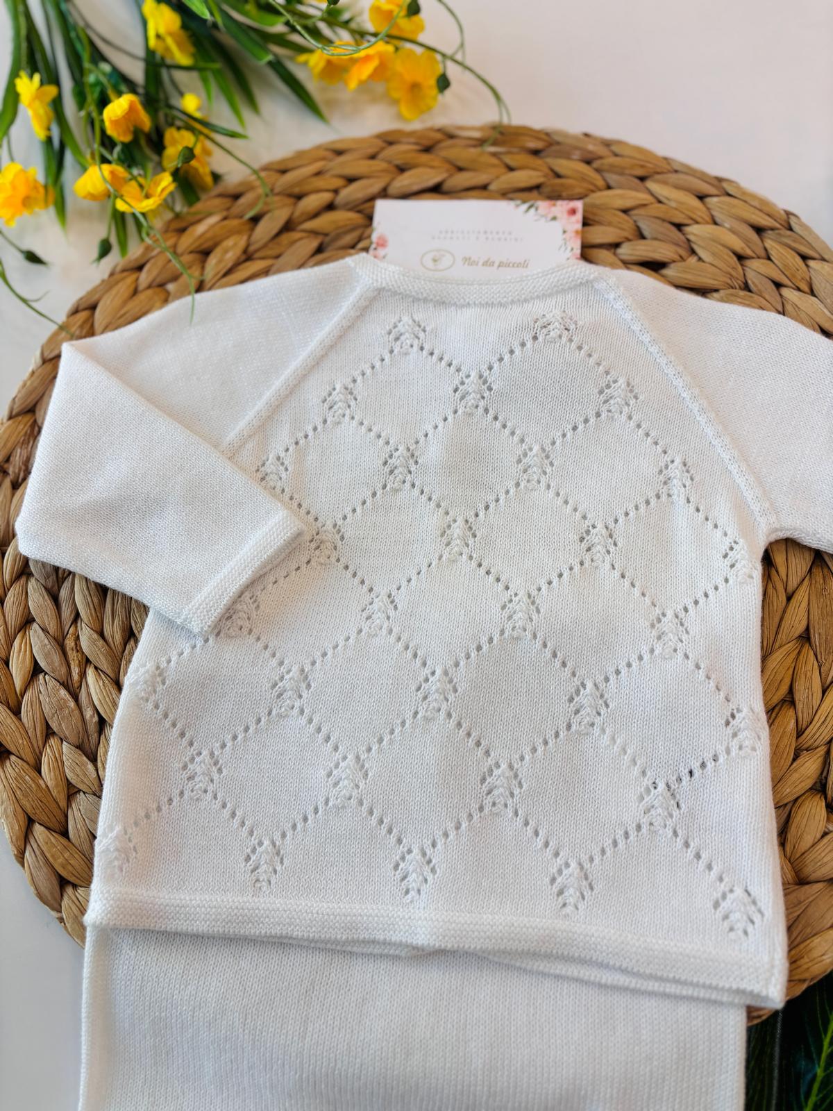 COMPLETO 100% FILO DI COTONE BIANCO - Noi da piccoli