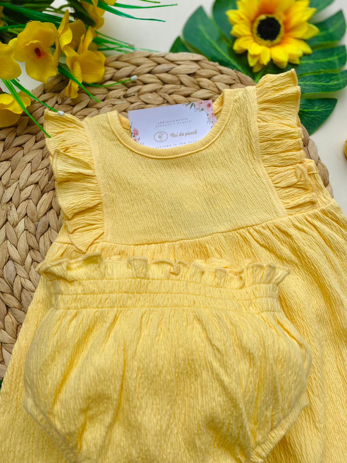 completo 2 pz 100 % COTONE amarillo - Noi da piccoli