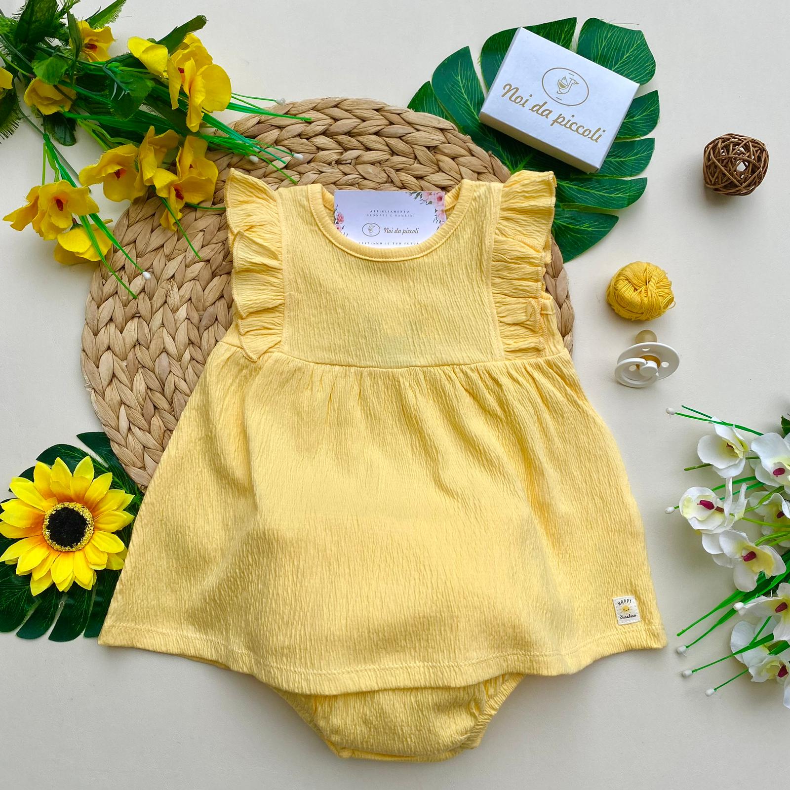 completo 2 pz 100 % COTONE amarillo - Noi da piccoli
