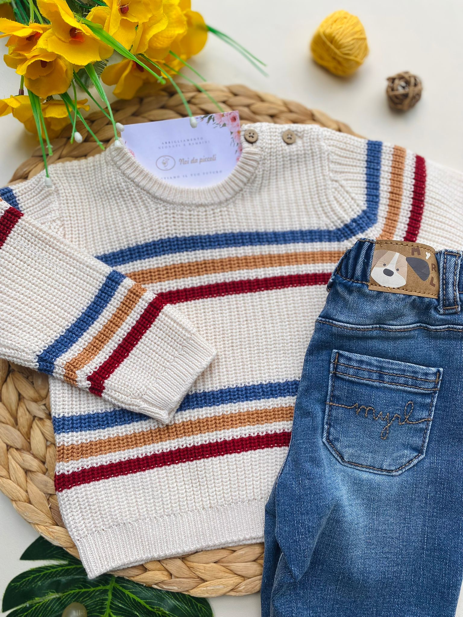 COMPLETO 2 PZ CASUAL FILATO CALDO CERAMICA - Noi da piccoli