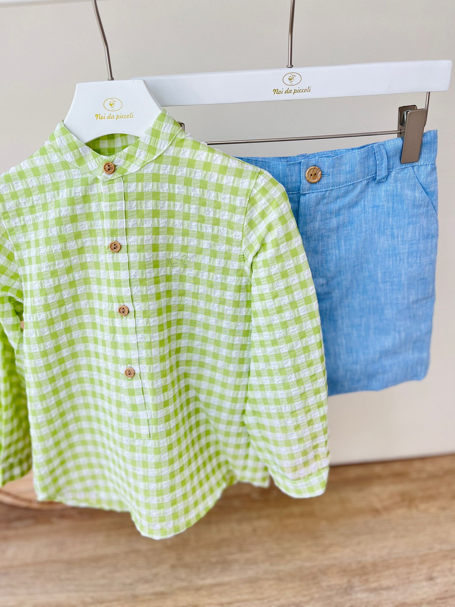 COMPLETO 2 PZ CATANZARO 100 % COTONE VERDE - Noi da piccoli