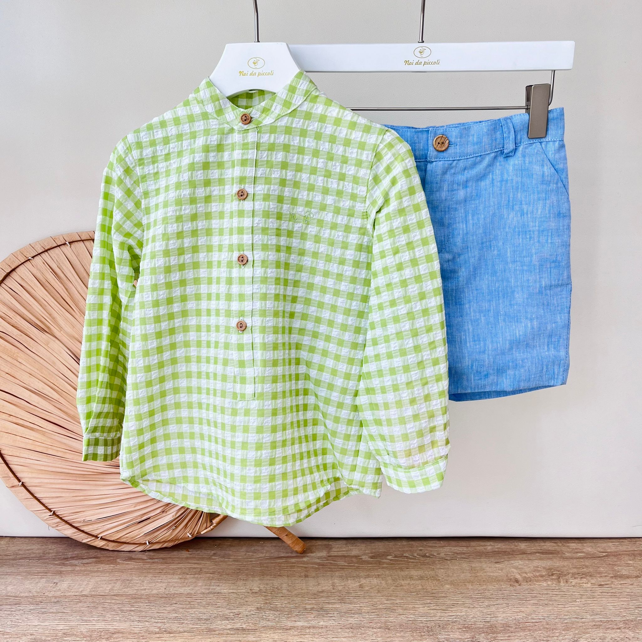 COMPLETO 2 PZ CATANZARO 100 % COTONE VERDE - Noi da piccoli