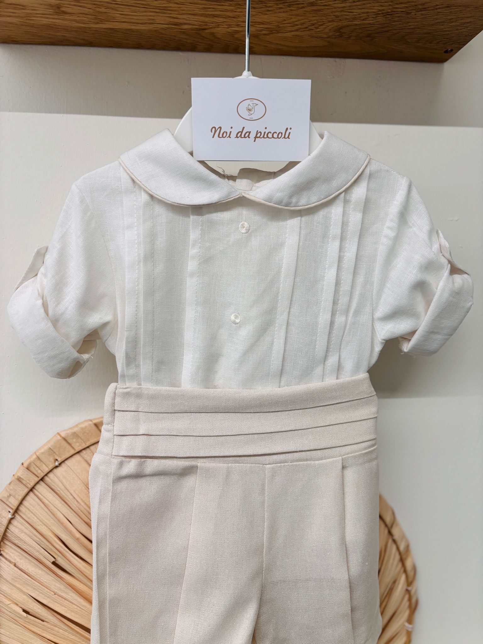 COMPLETO 2 PZ CERIMONIALE BIANCO BEIGE - Noi da piccoli