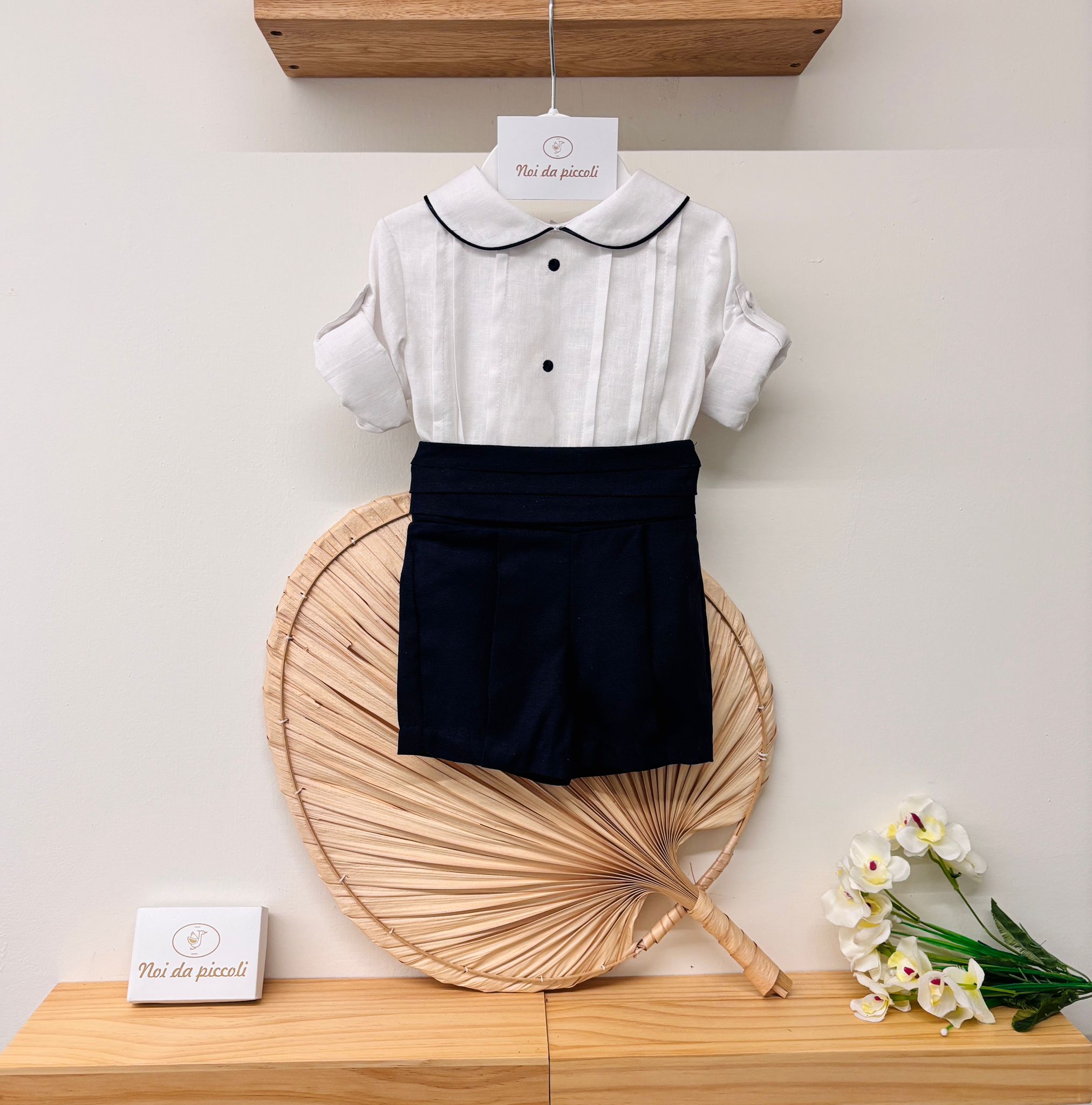 COMPLETO 2 PZ CERIMONIALE BIANCO BLU - Noi da piccoli