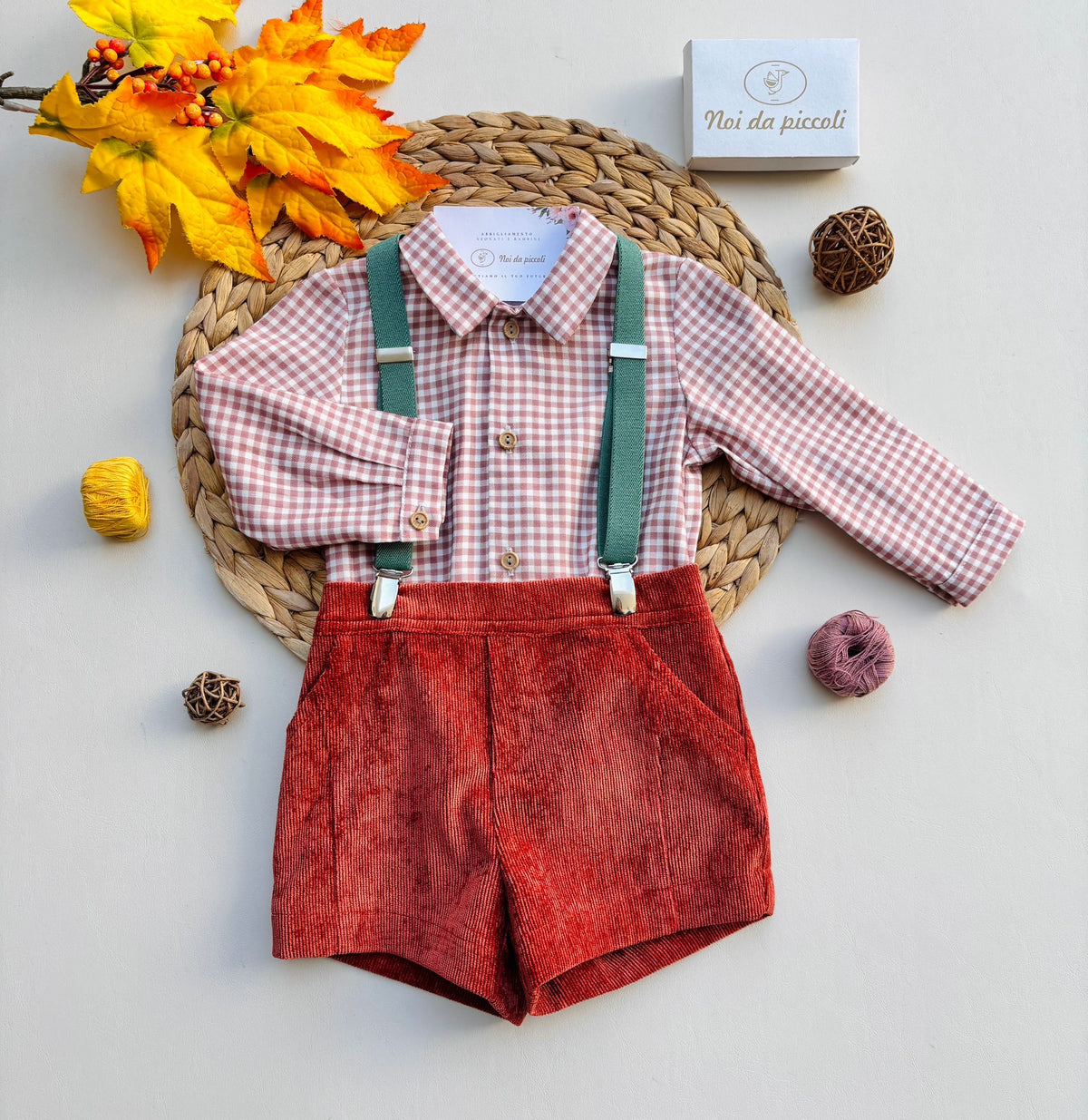 2 Pc Set With Suspenders Rust DEL SUR