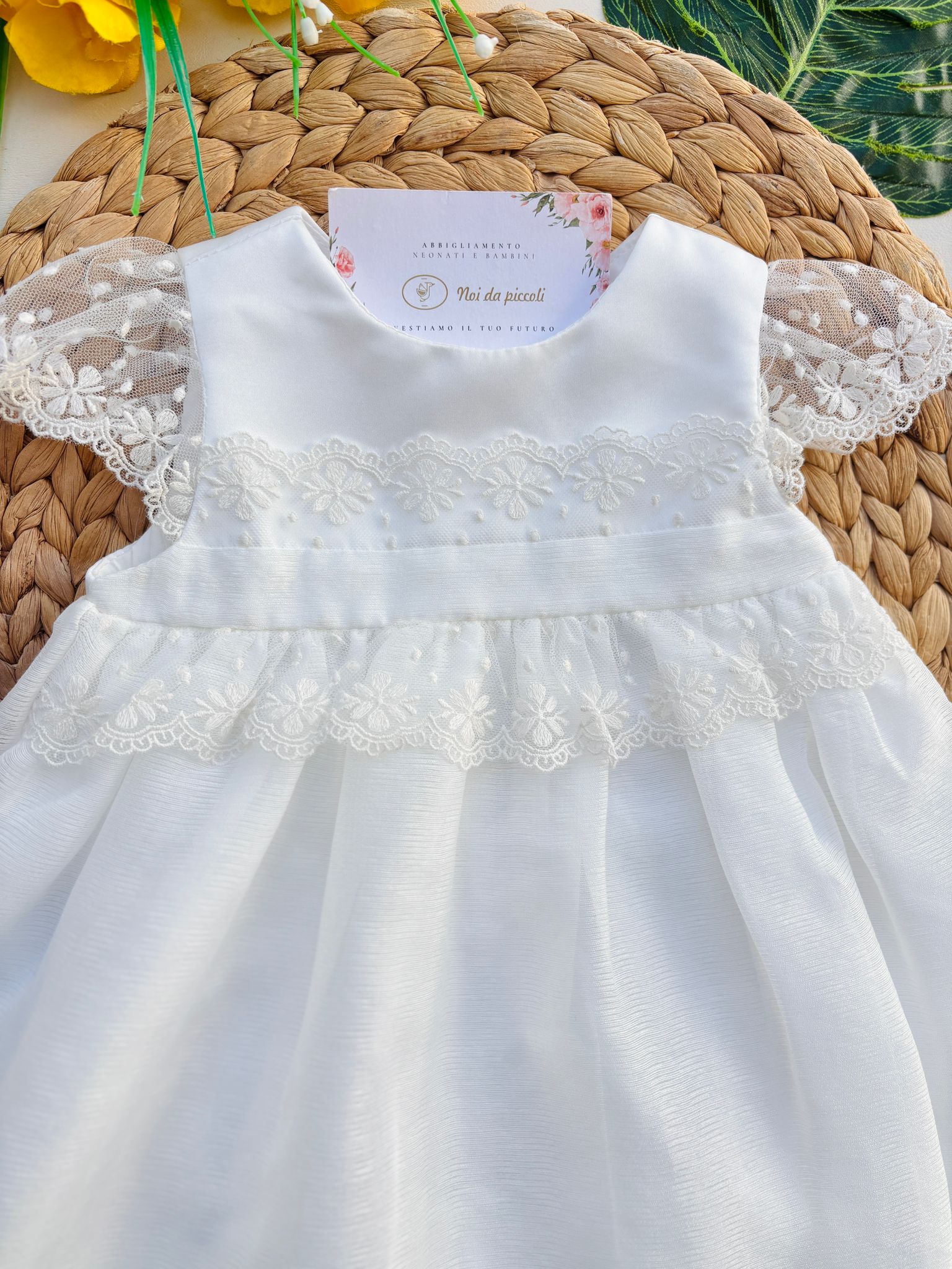 COMPLETO 2 PZ CON DELICATI RICAMI BIANCO - Noi da piccoli