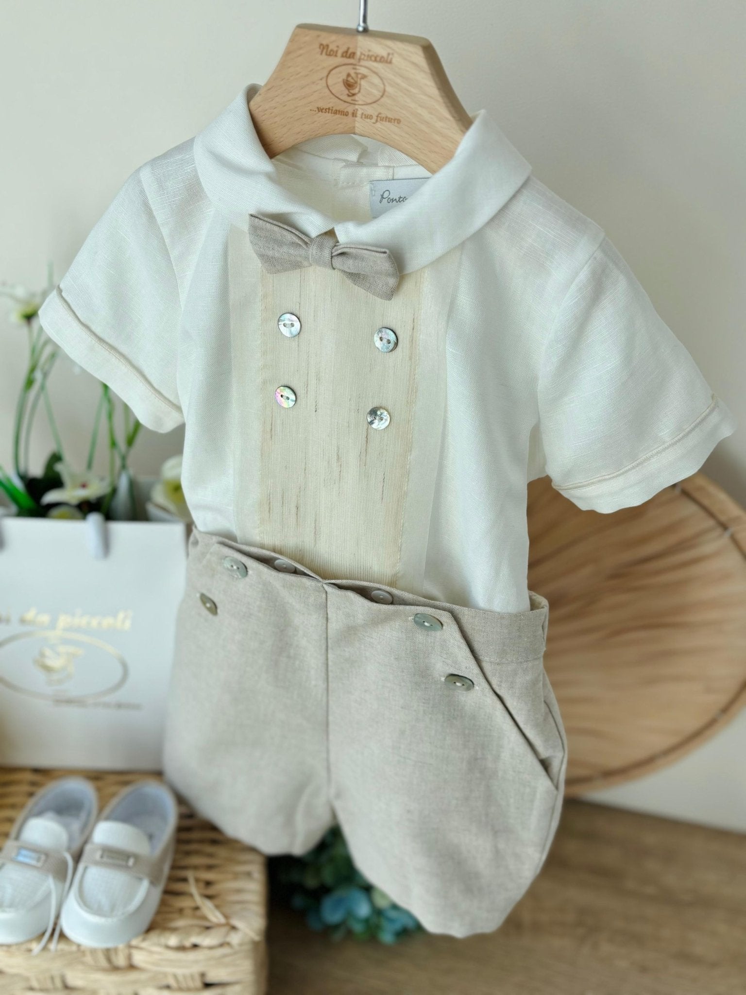 completo 2 pz Cotone Beige - Noi da piccoli