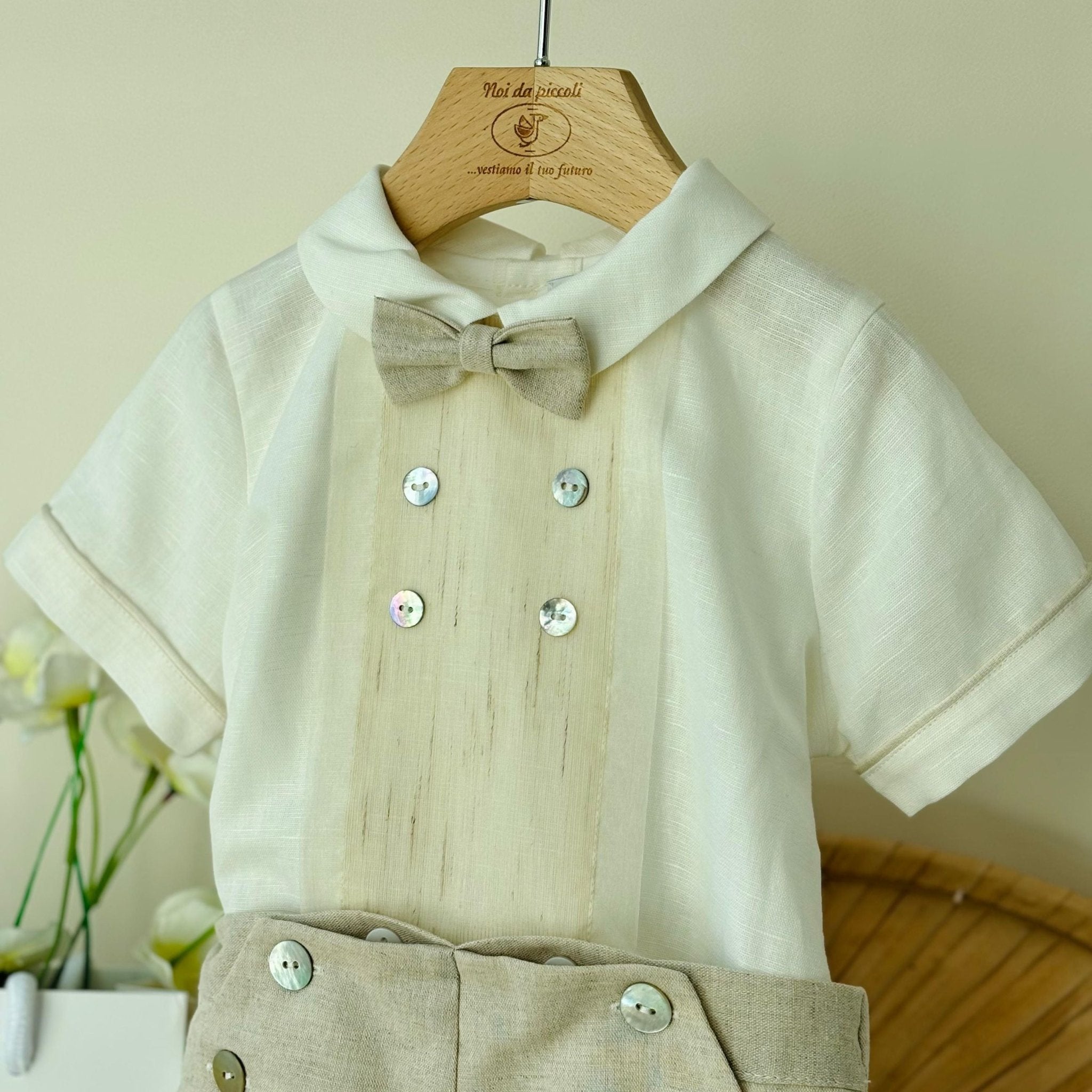 completo 2 pz Cotone Beige - Noi da piccoli