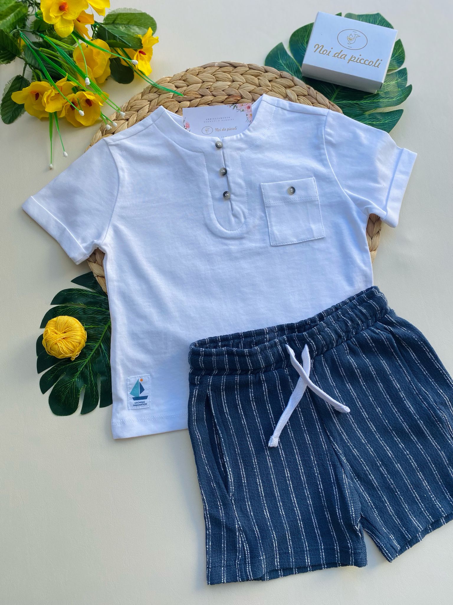 completo 2 pz Cotone Bianco - Noi da piccoli