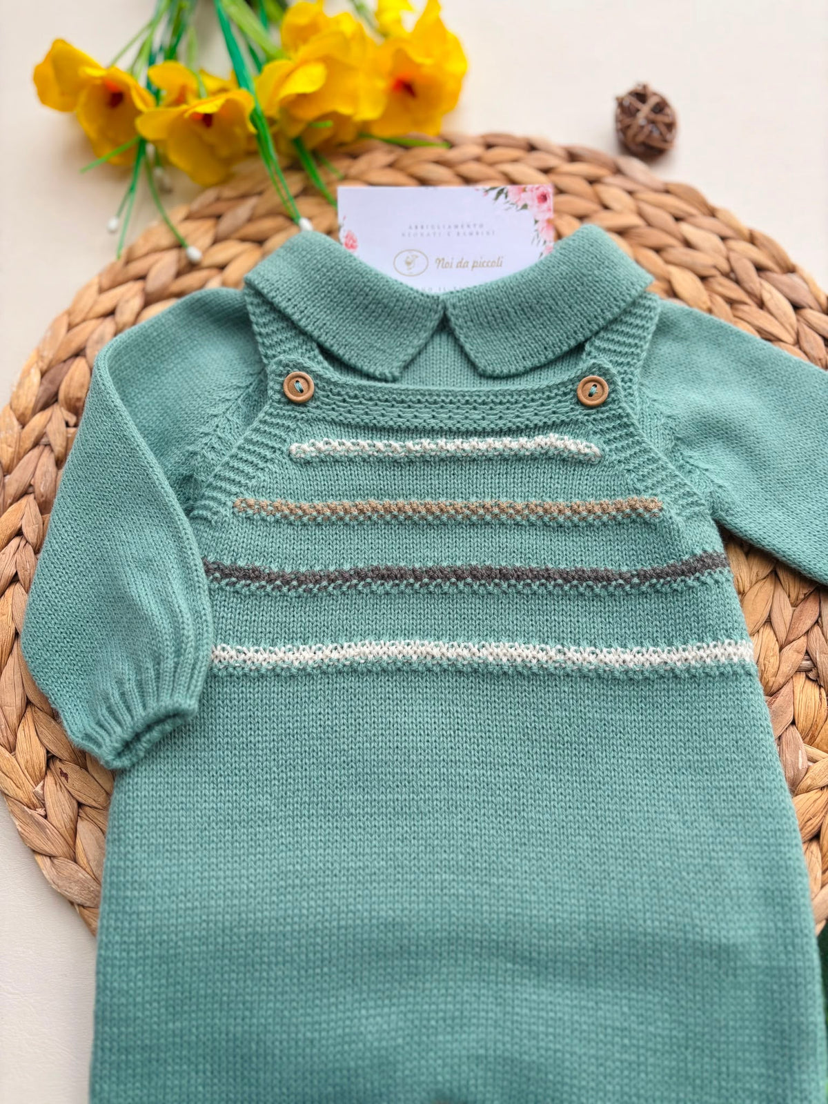 completo 2 pz COTONE CALDO VERDE - Noi da piccoli