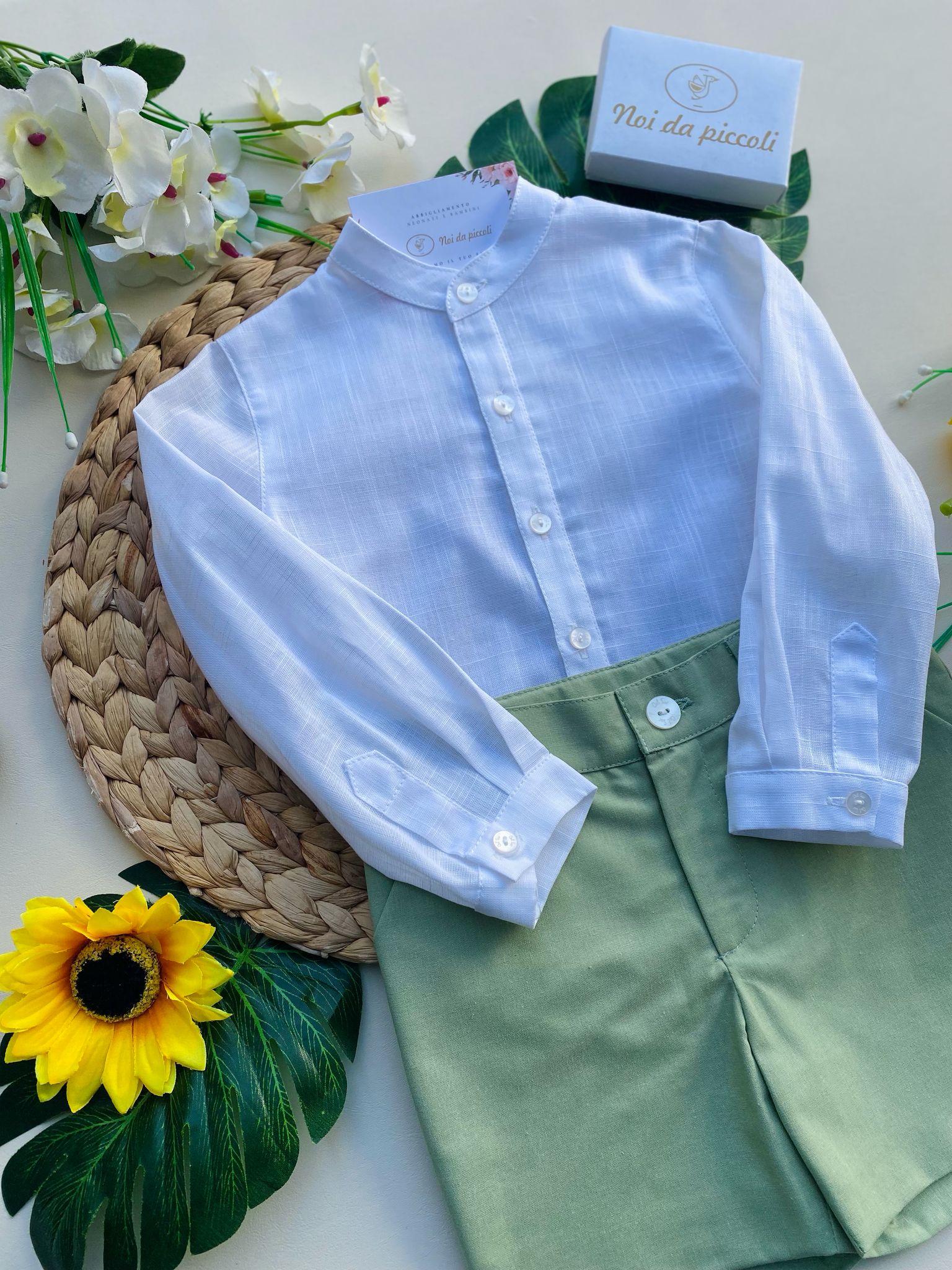 completo 2 pz Cotone Verde - Noi da piccoli