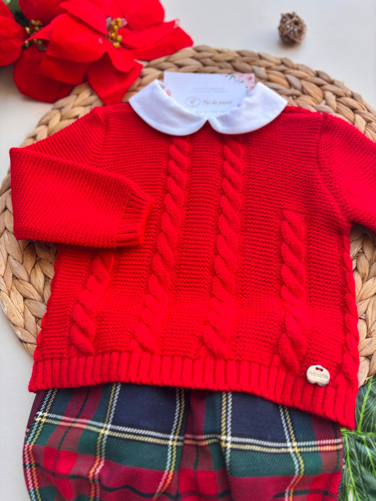 completo 2 pz FILATO CALDO ROSSO - Noi da piccoli