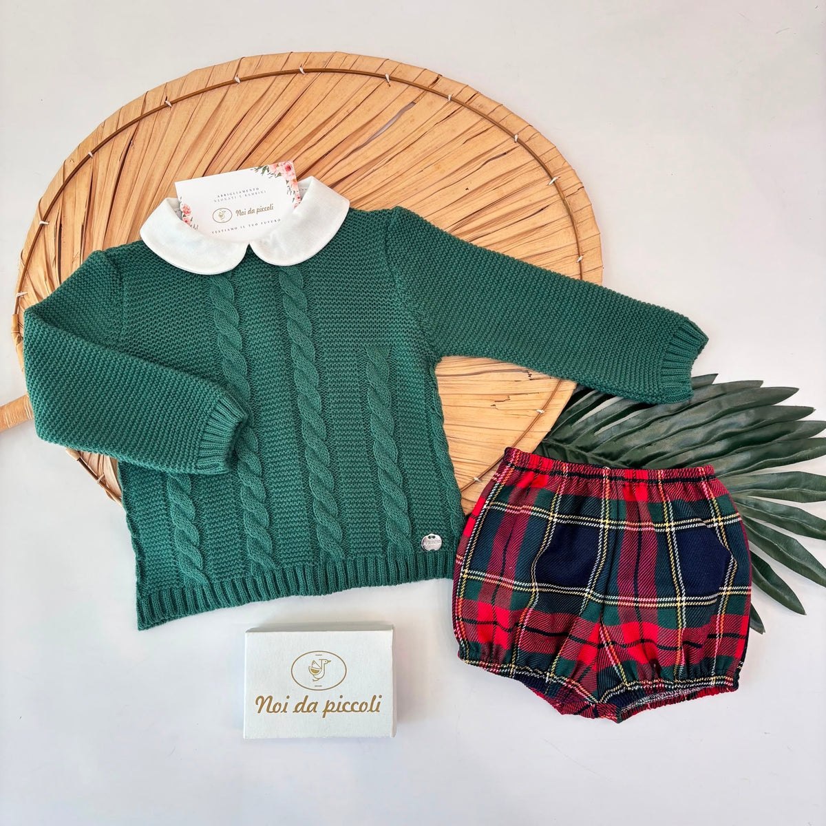 completo 2 pz FILATO CALDO VERDE - Noi da piccoli