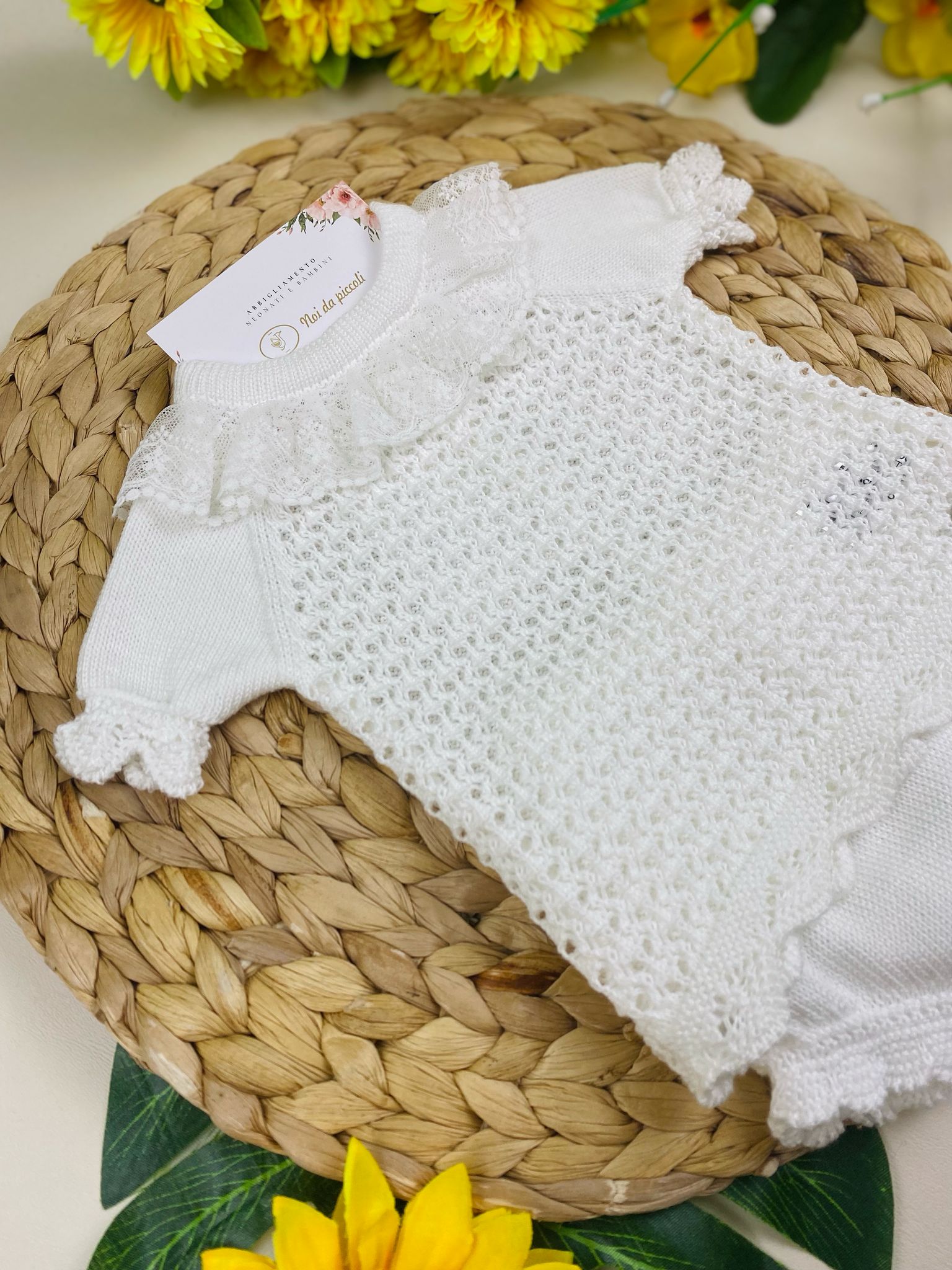 completo 2 pz filato fresco bianco - Noi da piccoli