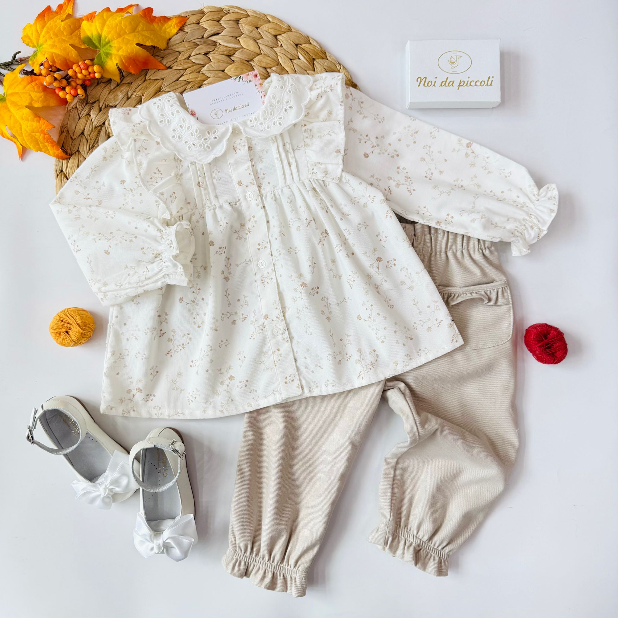 COMPLETO 2 PZ IN CALDO COTONE BEIGE - Noi da piccoli