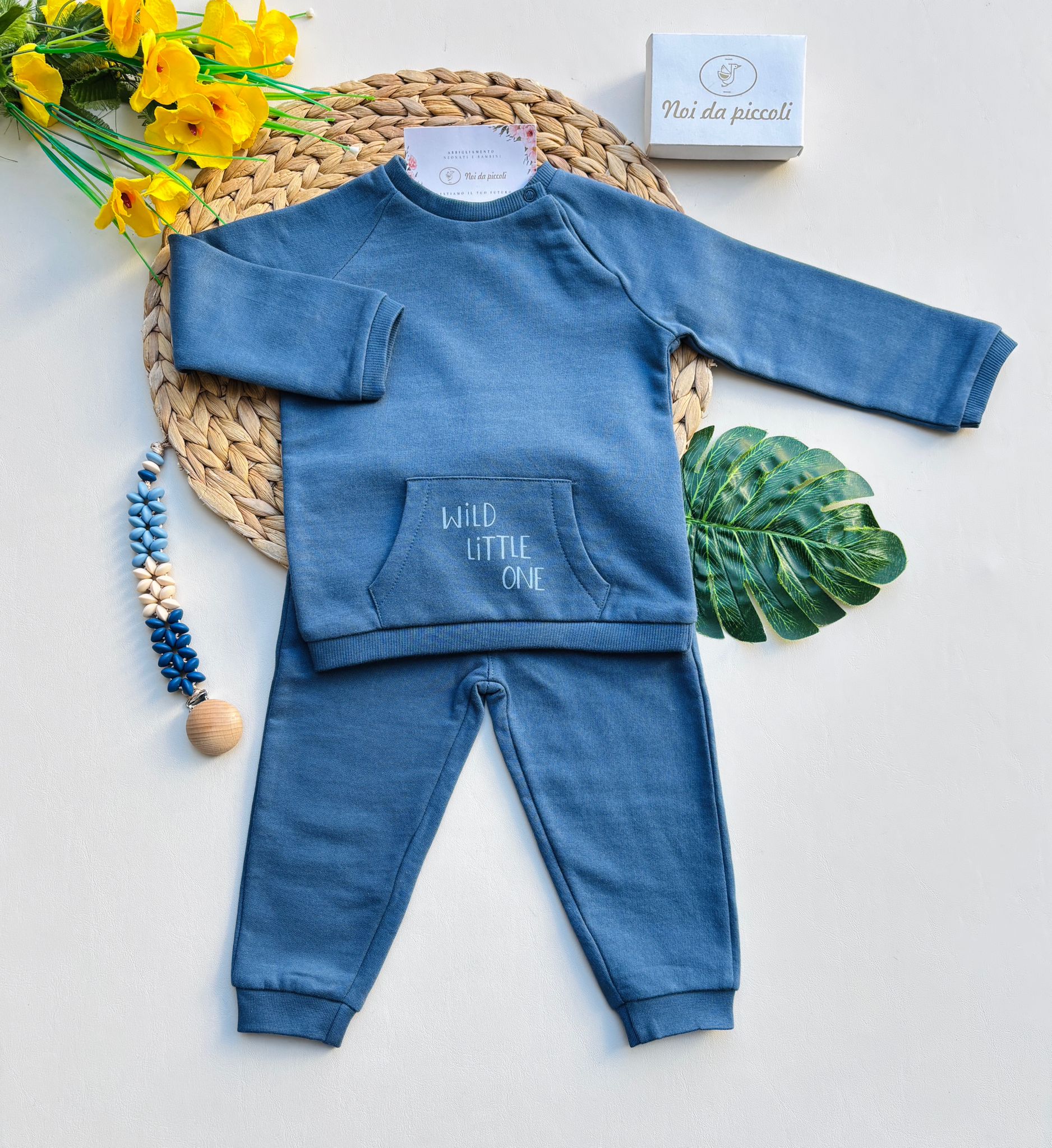 COMPLETO 2 PZ IN CALDO COTONE BLU - Noi da piccoli