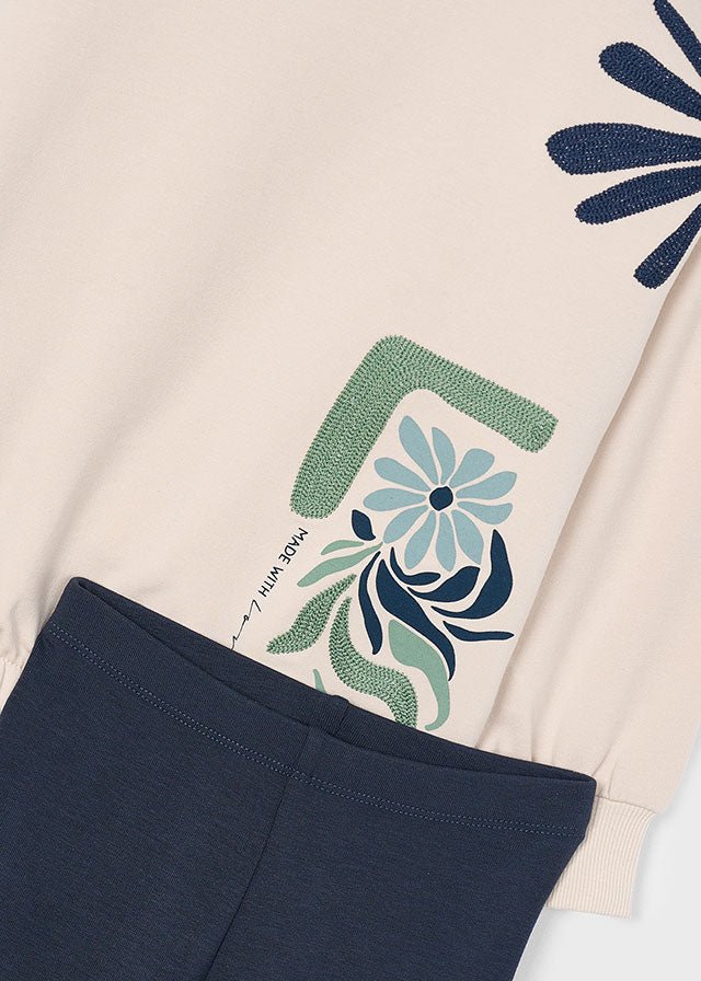 COMPLETO 2 PZ IN CALDO COTONE CON DISEGNINI BEIGE BLU - Noi da piccoli