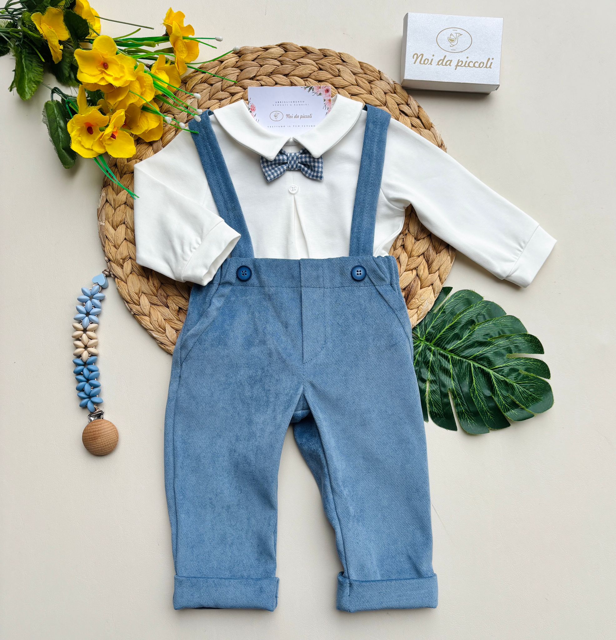 COMPLETO 2 PZ IN CALDO COTONE PANNA POLVERE - Noi da piccoli