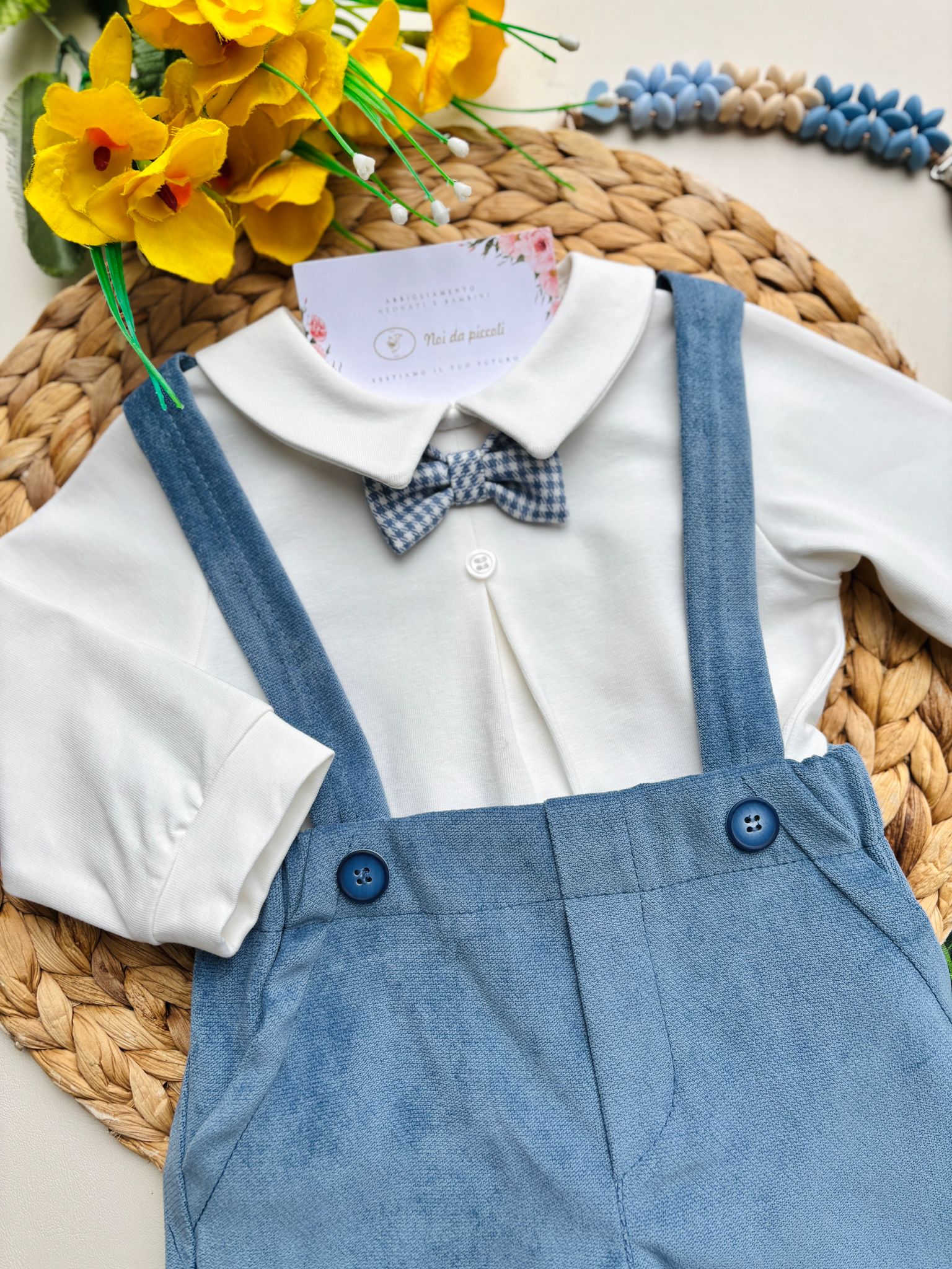 COMPLETO 2 PZ IN CALDO COTONE PANNA POLVERE - Noi da piccoli