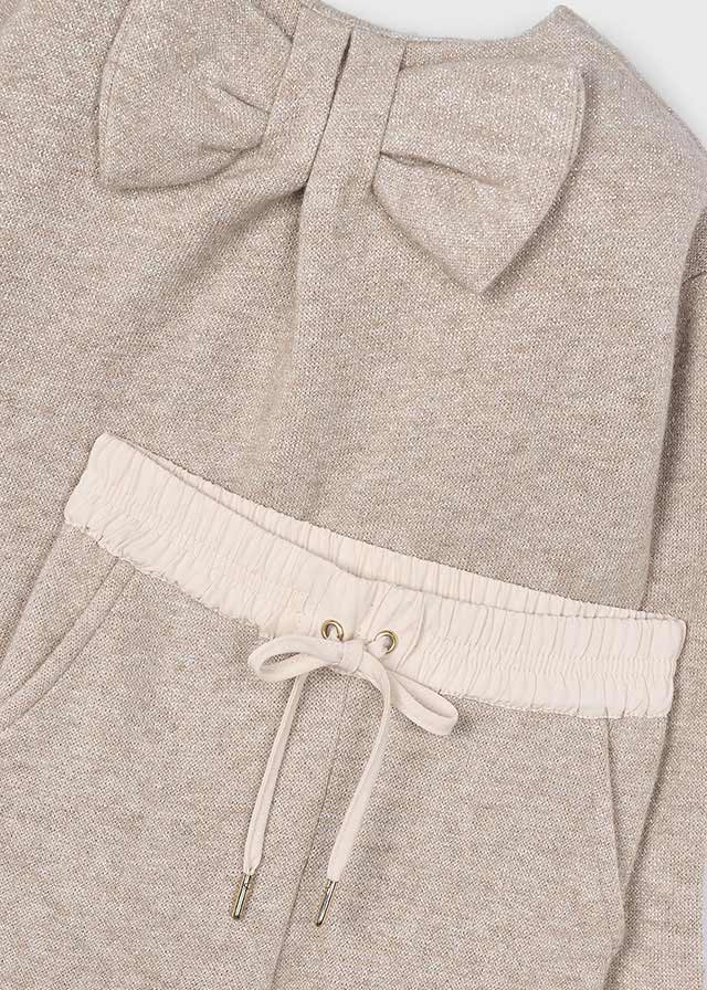 COMPLETO 2 PZ IN CALDO COTONE SATINATO BEIGE - Noi da piccoli