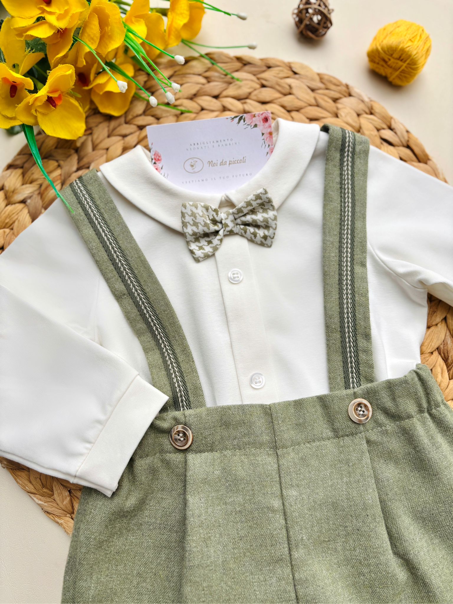 COMPLETO 2 PZ IN CALDO COTONE VERDE MILITARE - Noi da piccoli