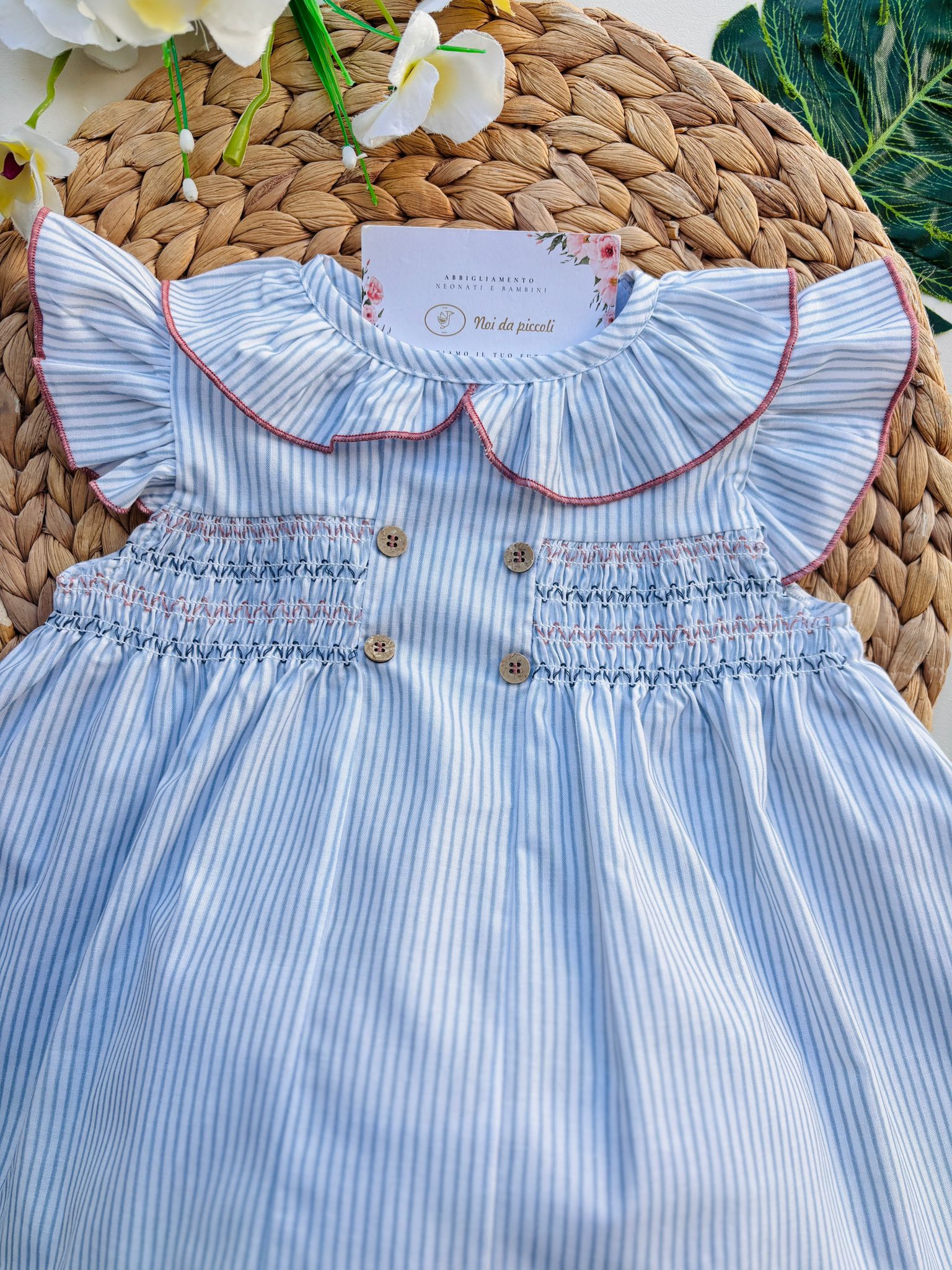 COMPLETO 2 PZ IN COTONE A RIGHE CIELO - Noi da piccoli