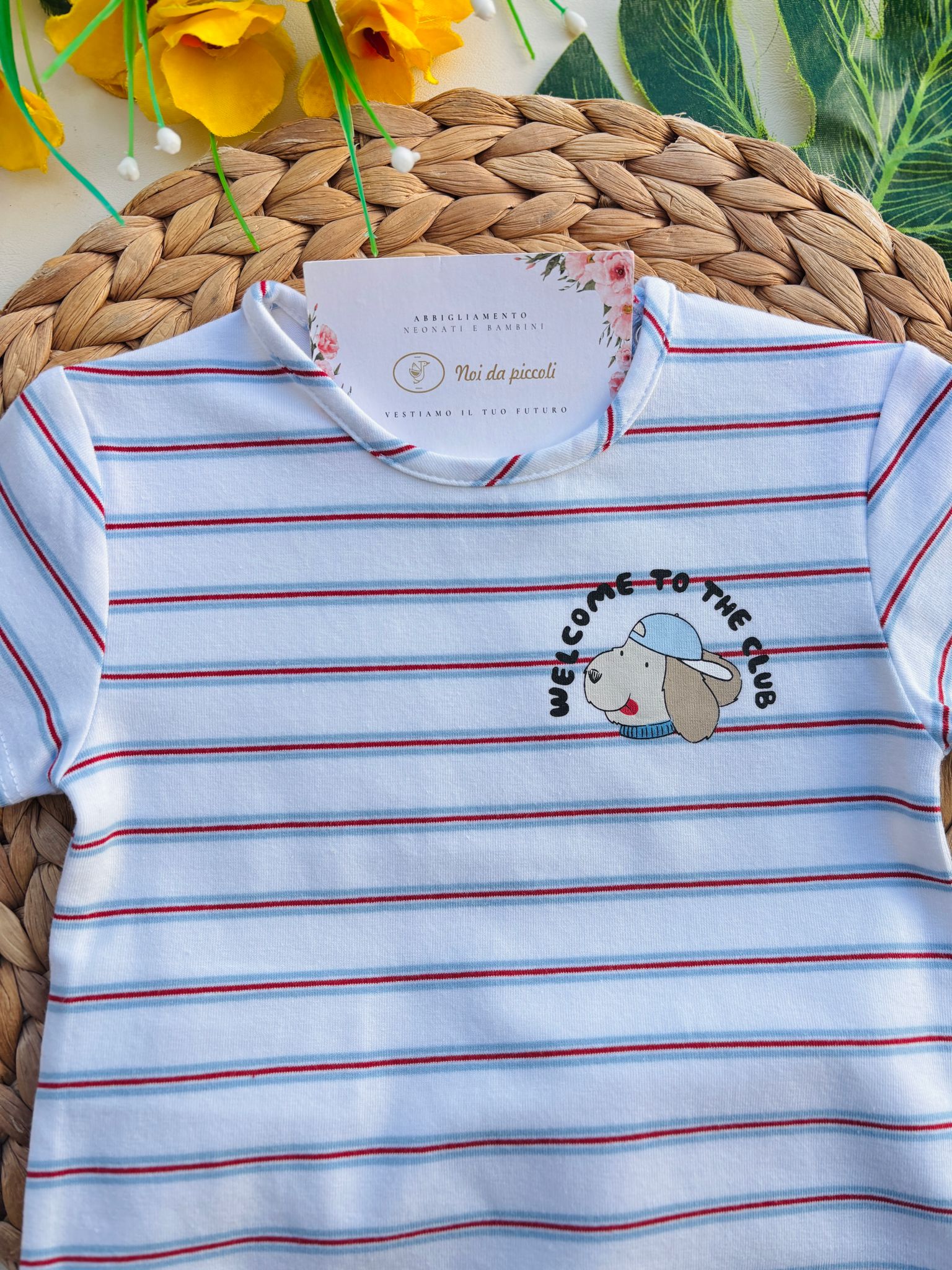 COMPLETO 2 PZ IN COTONE A RIGHE rojo - Noi da piccoli