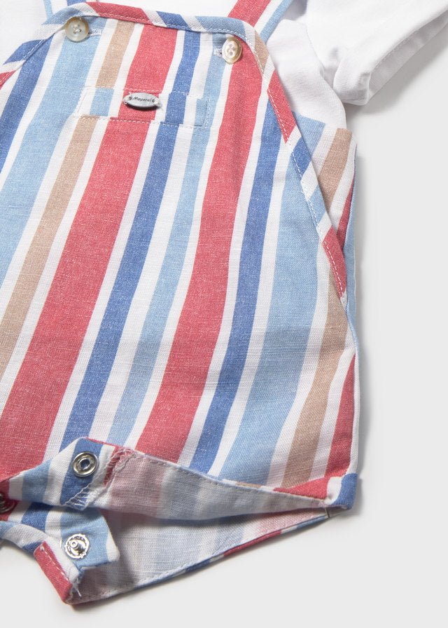 COMPLETO 2 PZ IN COTONE A RIGHE ROSSO - Noi da piccoli