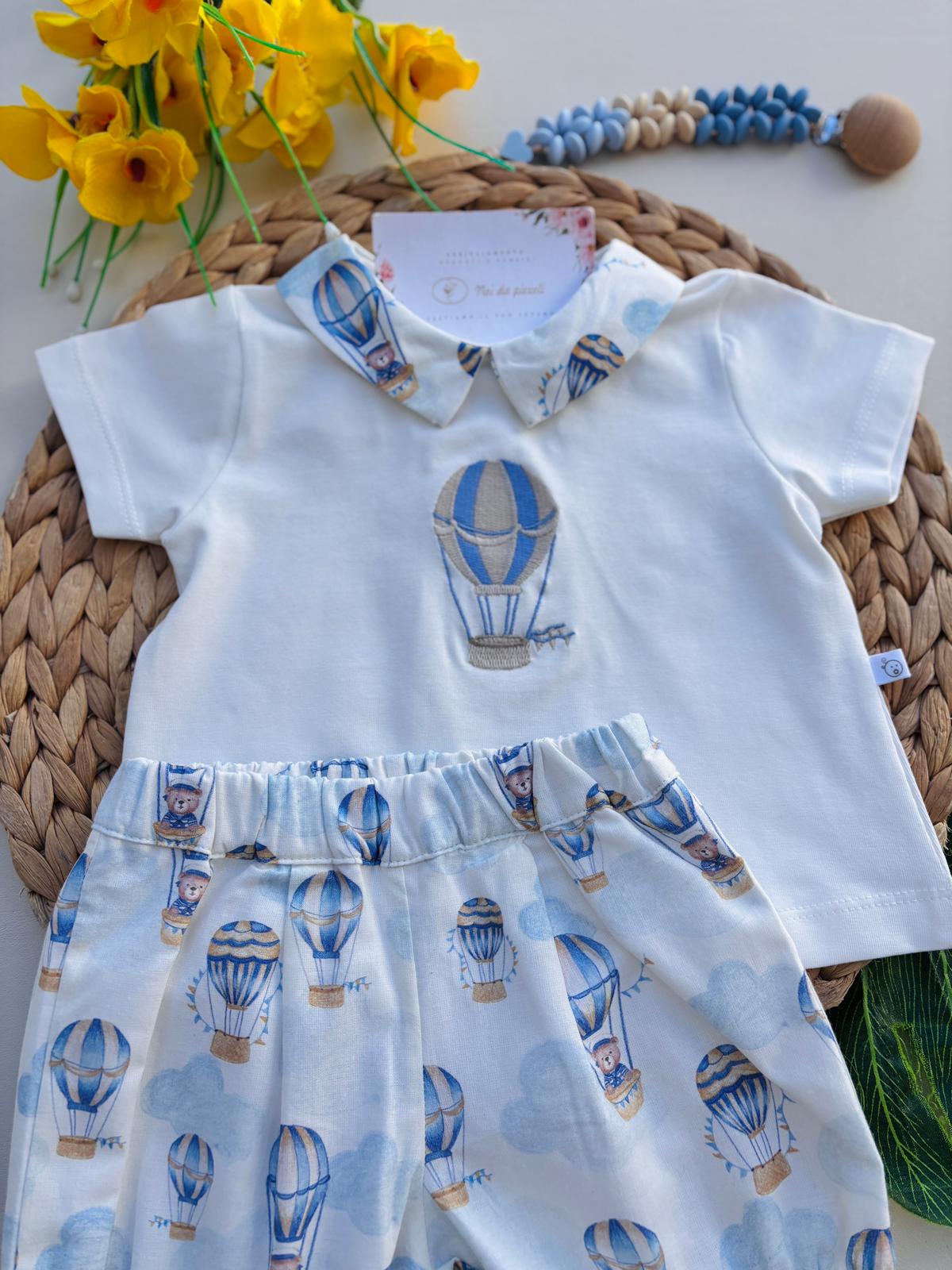 COMPLETO 2 PZ IN COTONE BIANCO - Noi da piccoli