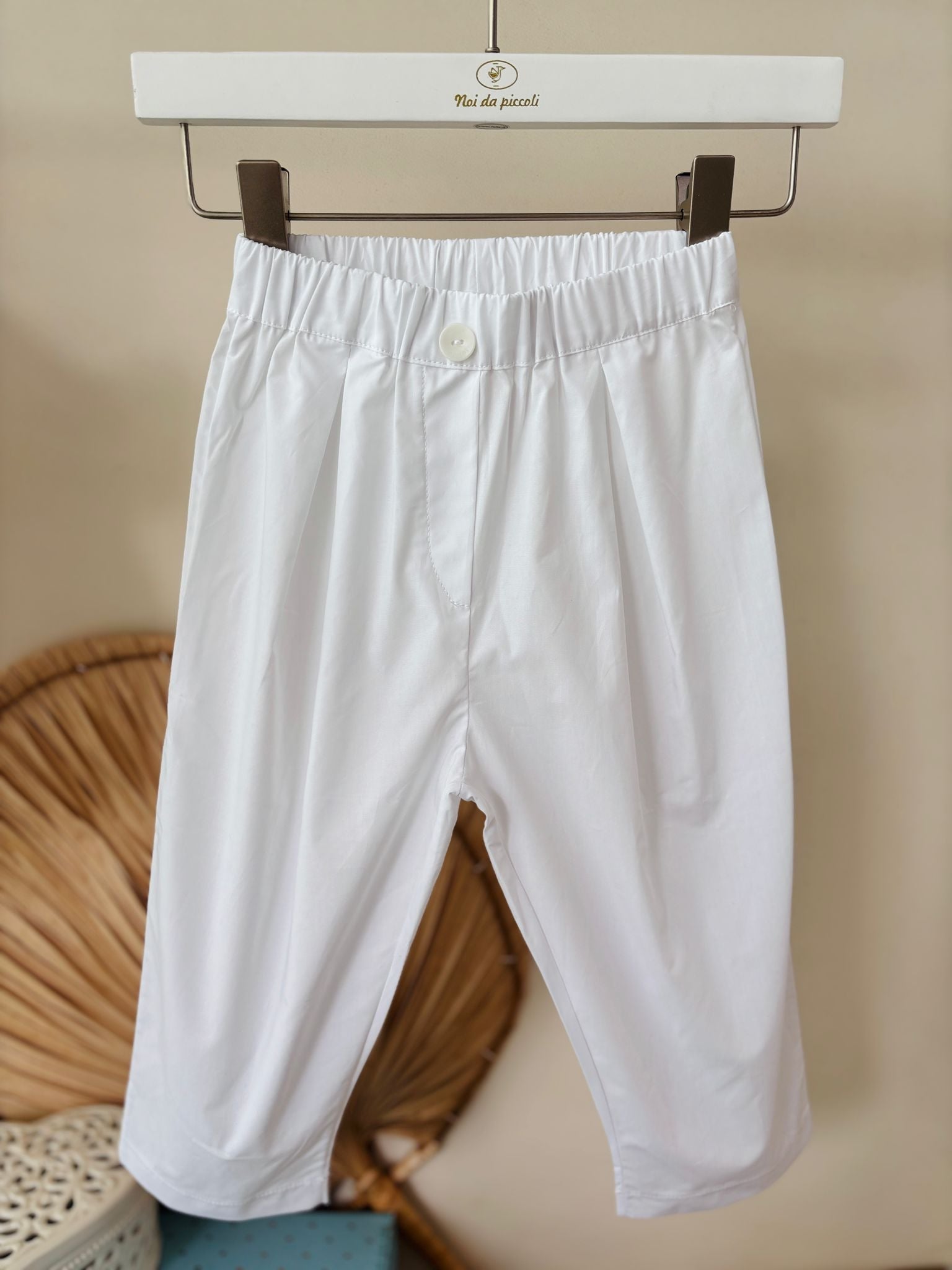 COMPLETO 2 PZ IN COTONE BIANCO ROSA - Noi da piccoli