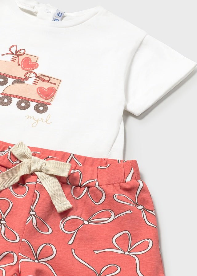 COMPLETO 2 PZ IN COTONE CON FIOCCHETTI ARANCIO - Noi da piccoli