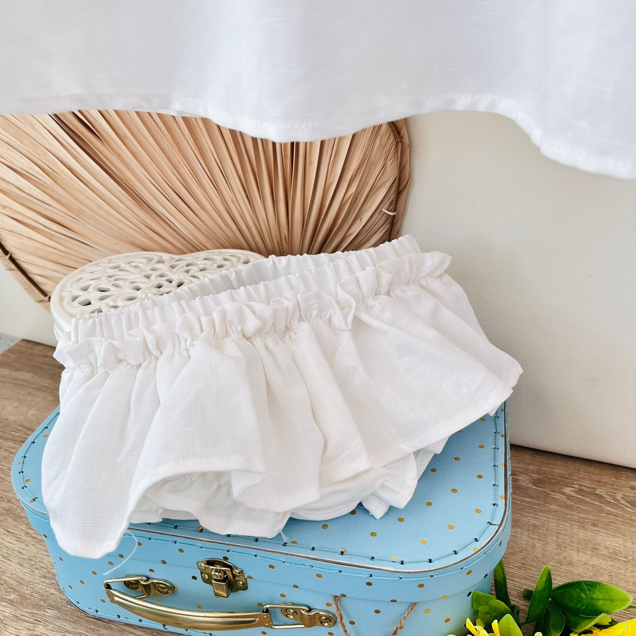 COMPLETO 2 PZ IN COTONE CON FIOCCHETTO BIANCO VERDE - Noi da piccoli
