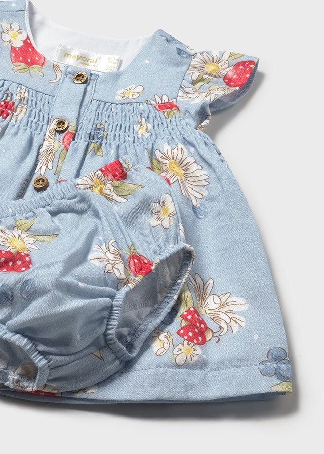 COMPLETO 2 PZ IN COTONE CON FRAGOLINE E FIORELLINI LAGOON - Noi da piccoli