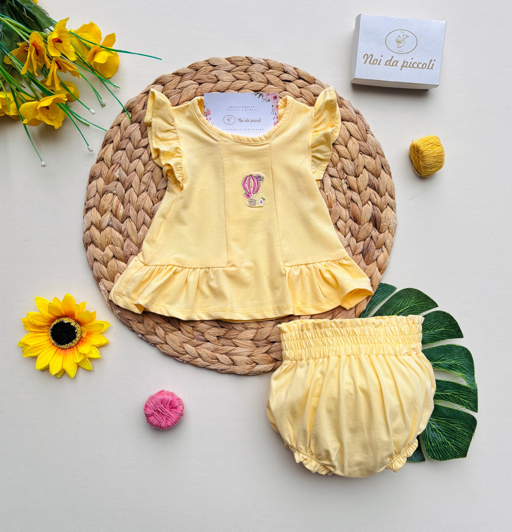 COMPLETO 2 PZ IN COTONE CON MONGOLFIERA SUNNY - Noi da piccoli