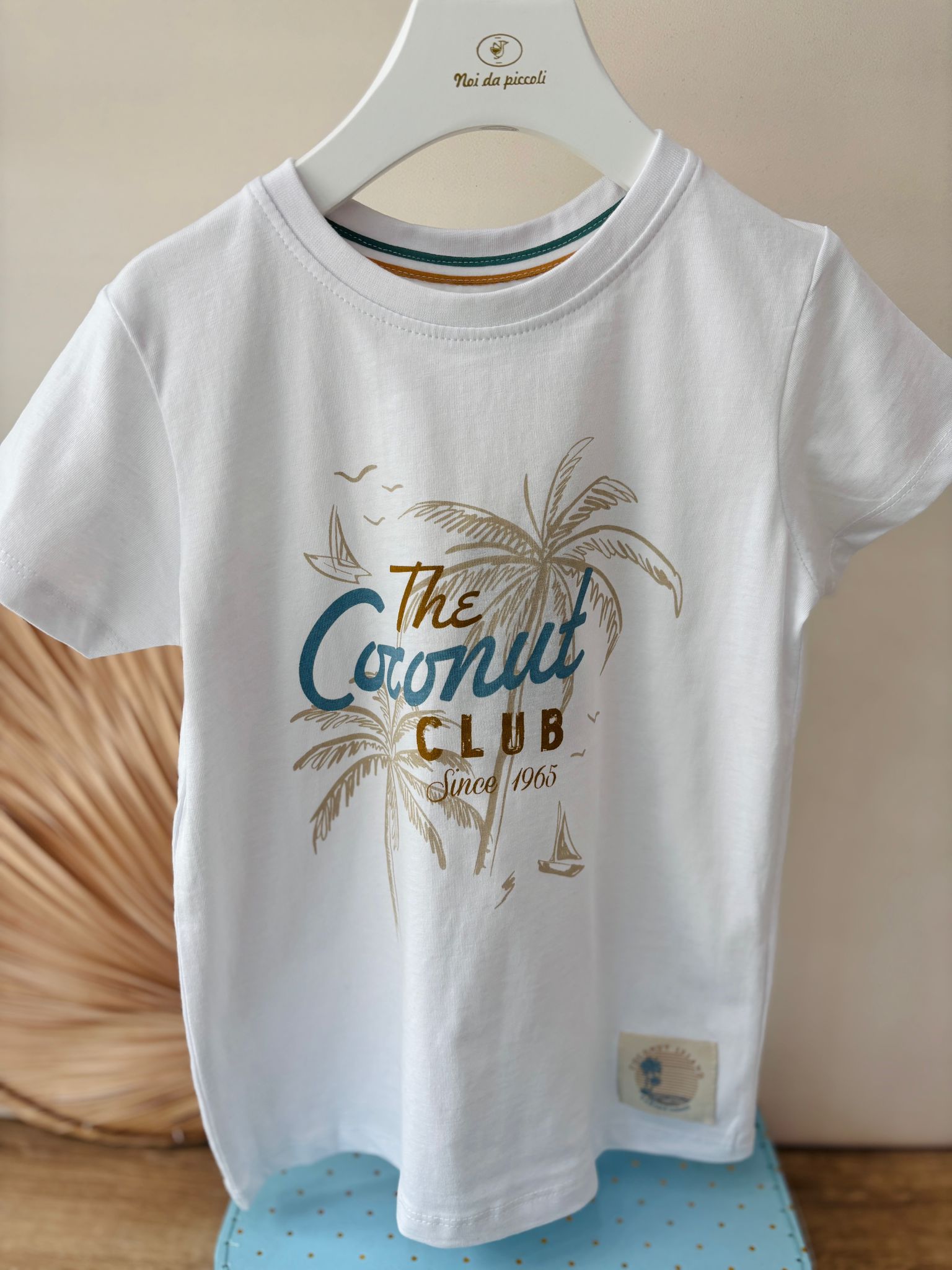 COMPLETO 2 PZ IN COTONE CON PALME BIANCO VERDE - Noi da piccoli