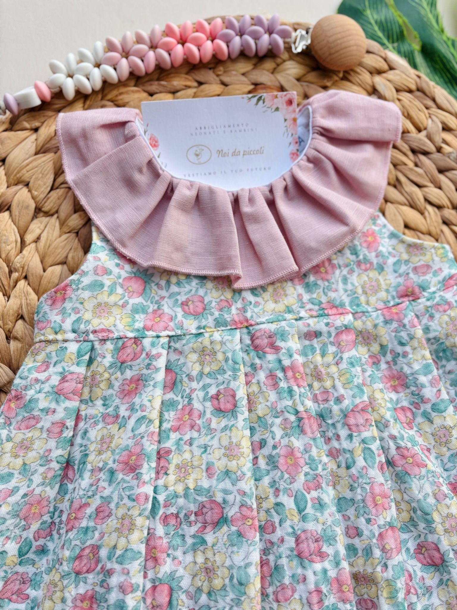 COMPLETO 2 PZ IN COTONE E ACRILICO CON FANTASIA FLOREALE MAQUILLAJE - Noi da piccoli