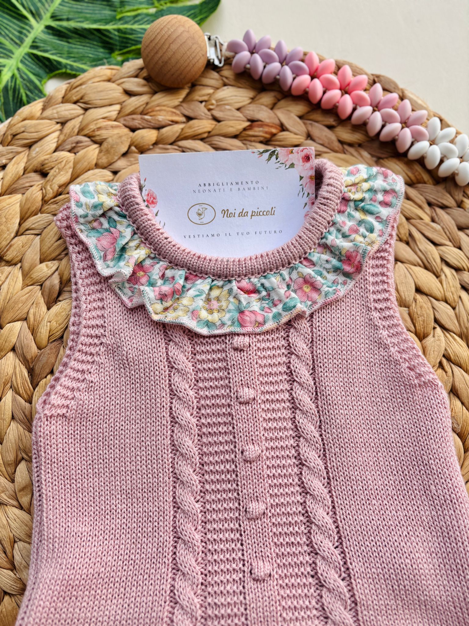 COMPLETO 2 PZ IN COTONE E ACRILICO CON FANTASIA FLOREALE MAQUILLAJE - Noi da piccoli