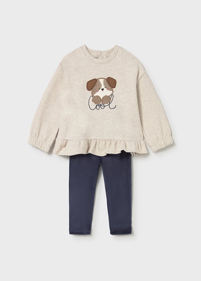 COMPLETO 2 PZ IN FILATO CALDO E VELLUTO MARINO - Noi da piccoli