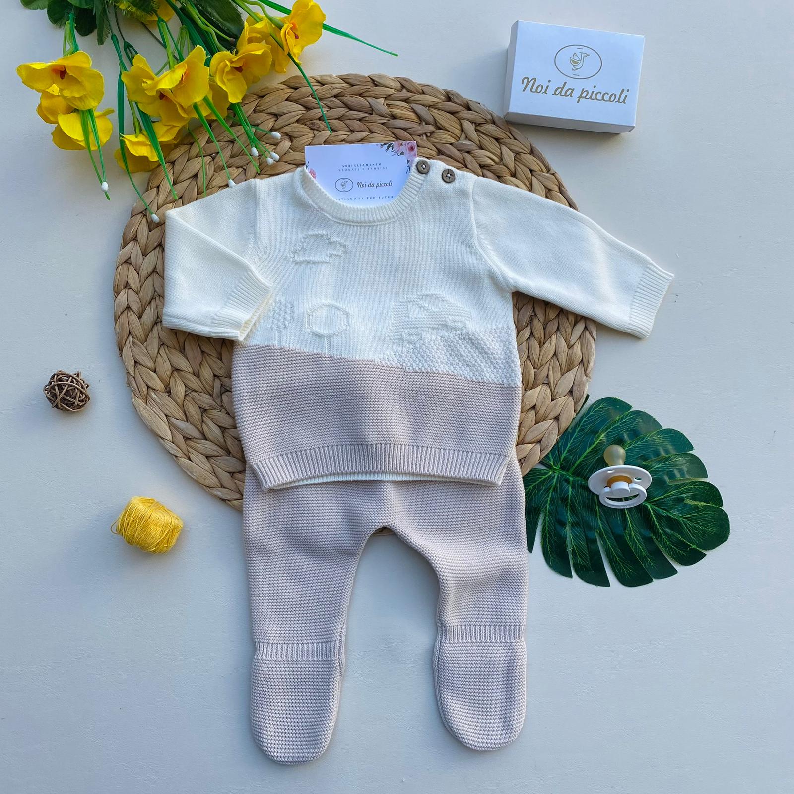 COMPLETO 2 PZ NEUTRO CINIGLIA BEIGE - Noi da piccoli