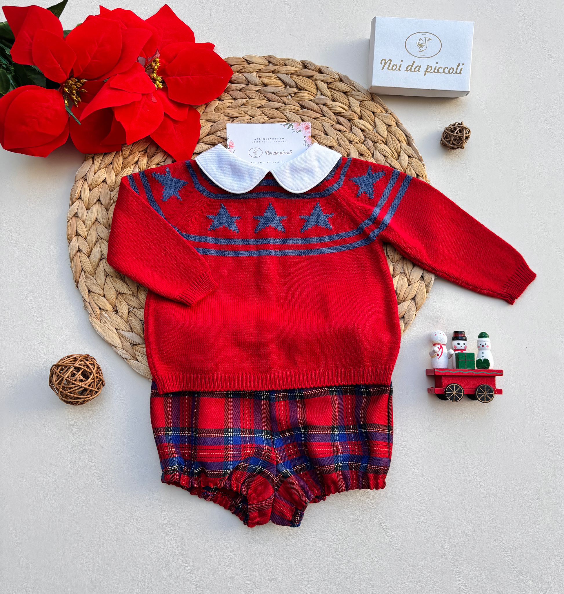 COMPLETO 2 PZ TARTAN rojo - Noi da piccoli