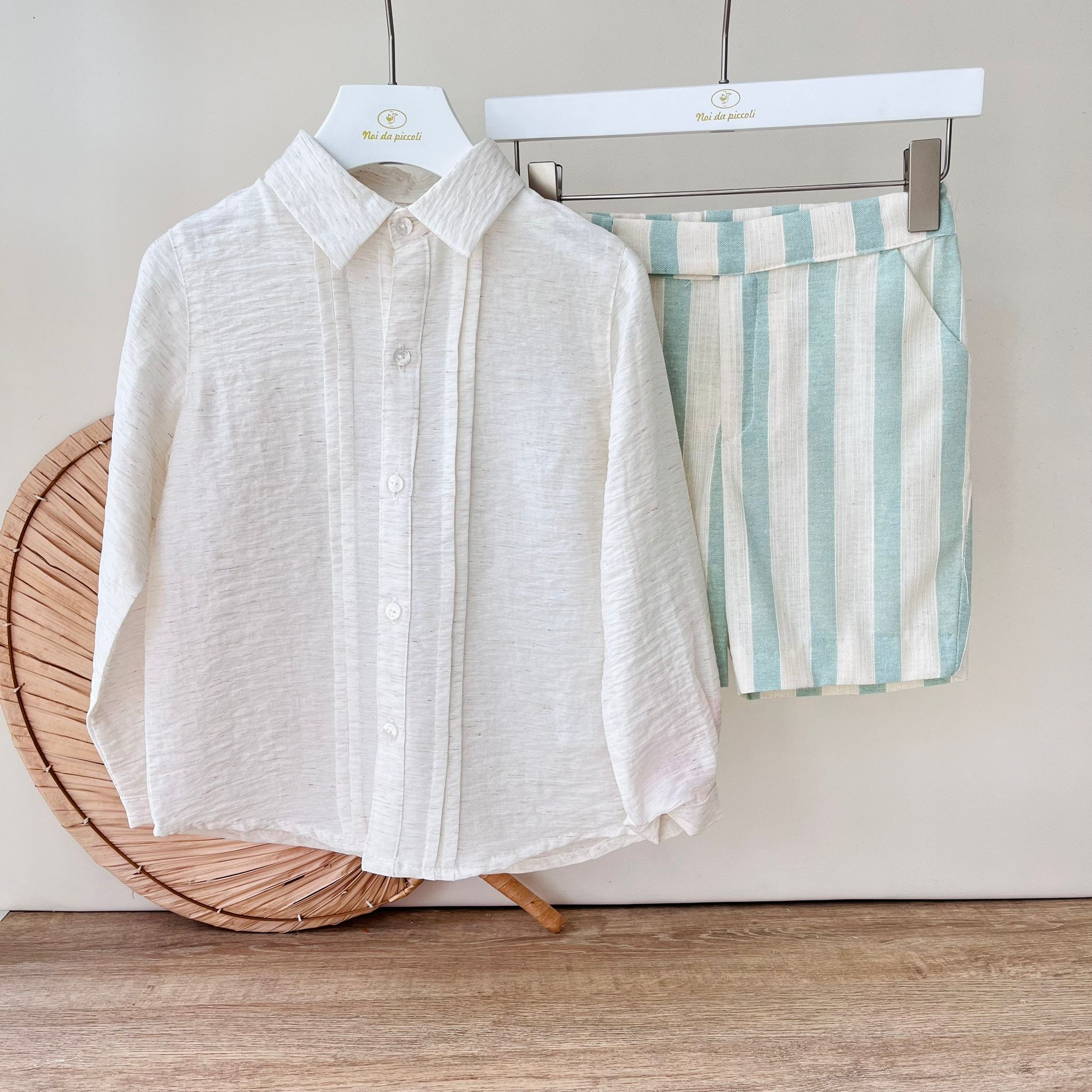 COMPLETO 2 PZ TRIESTE 100 % COTONE VERDE - Noi da piccoli