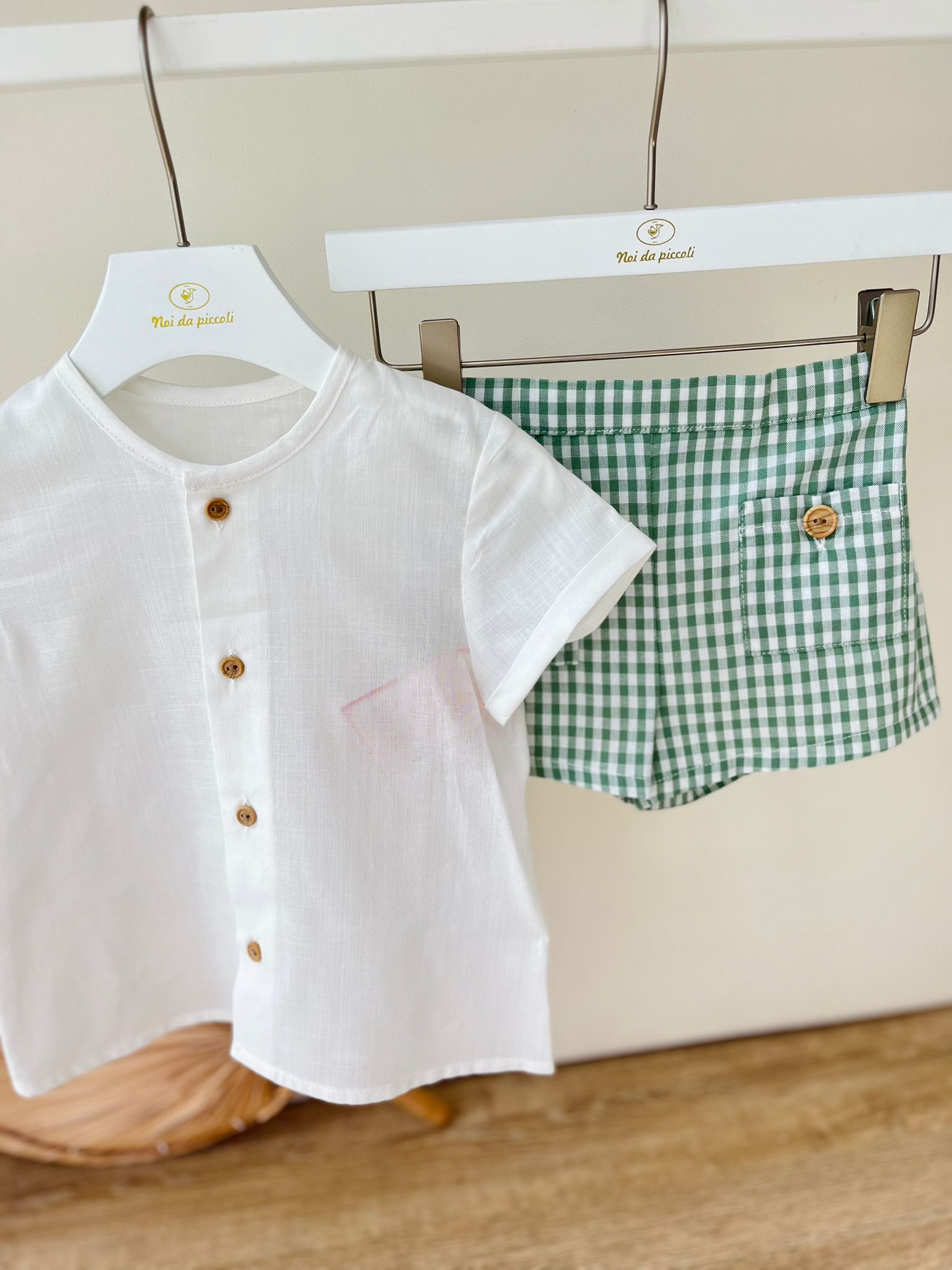 COMPLETO 2 PZ TURIN 100 % COTONE VERDE - Noi da piccoli